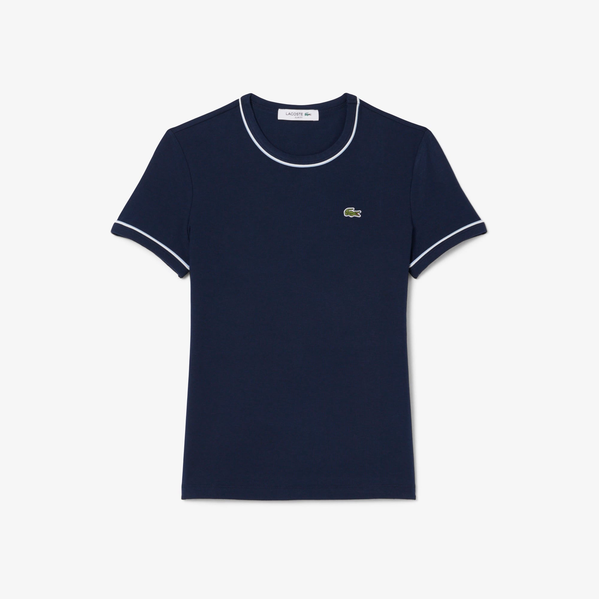 Kadın Slim Fit Bisiklet Yaka Lacivert T-Shirt