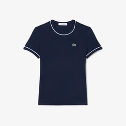 Kadın Slim Fit Bisiklet Yaka Lacivert T-Shirt Lacivert