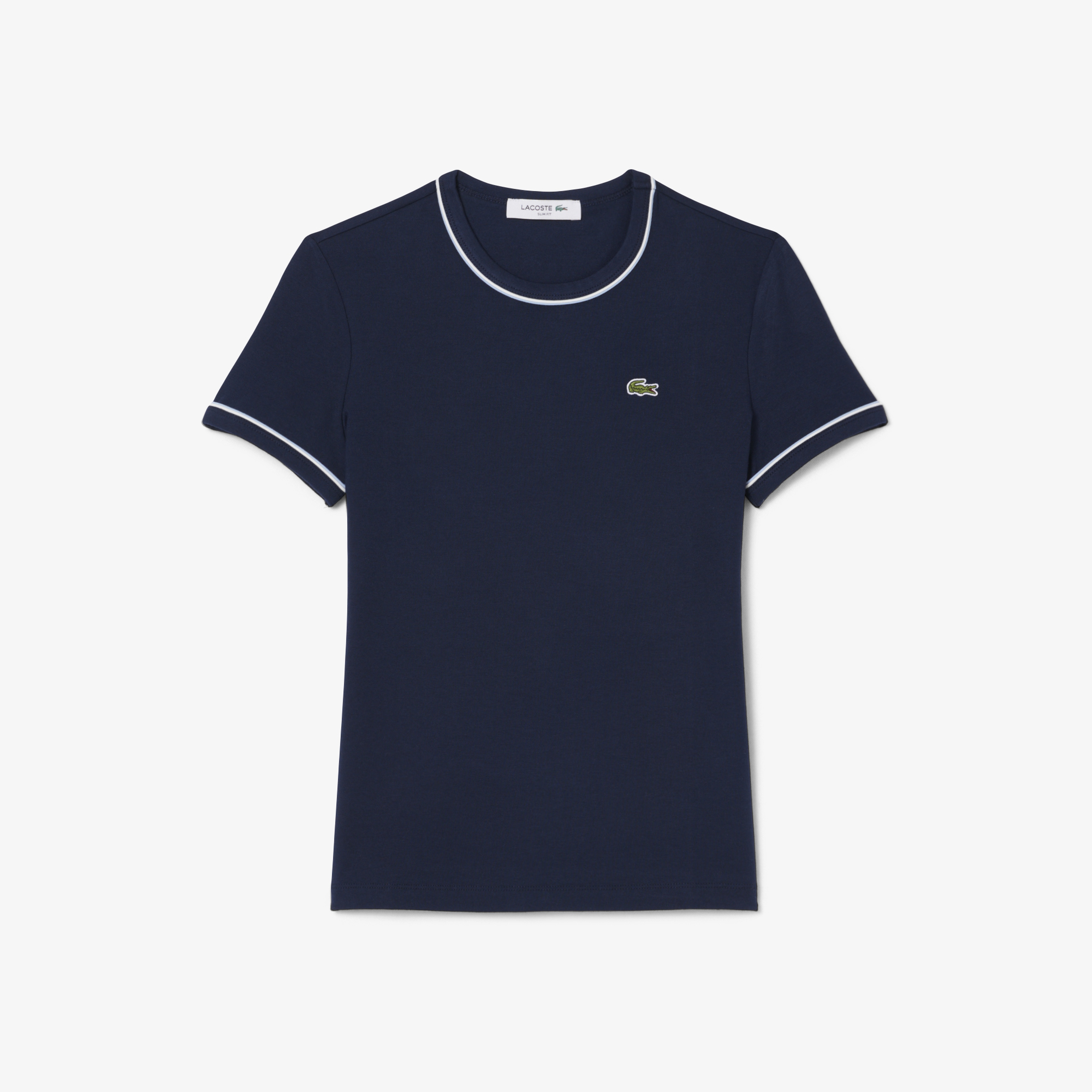 Kadın Slim Fit Bisiklet Yaka Lacivert T-Shirt