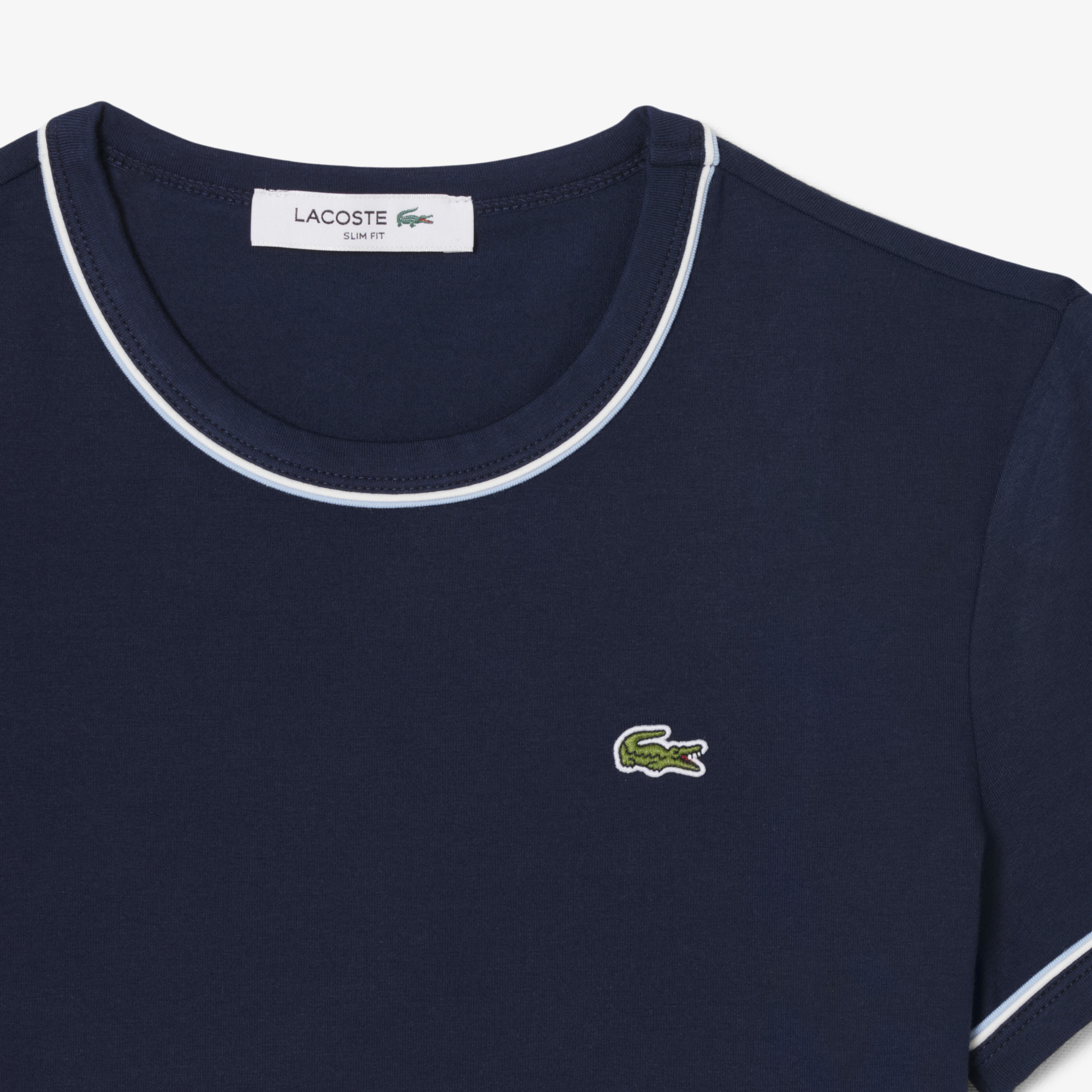 Lacoste Kadın Slim Fit Bisiklet Yaka Lacivert T-Shirt görsel 5