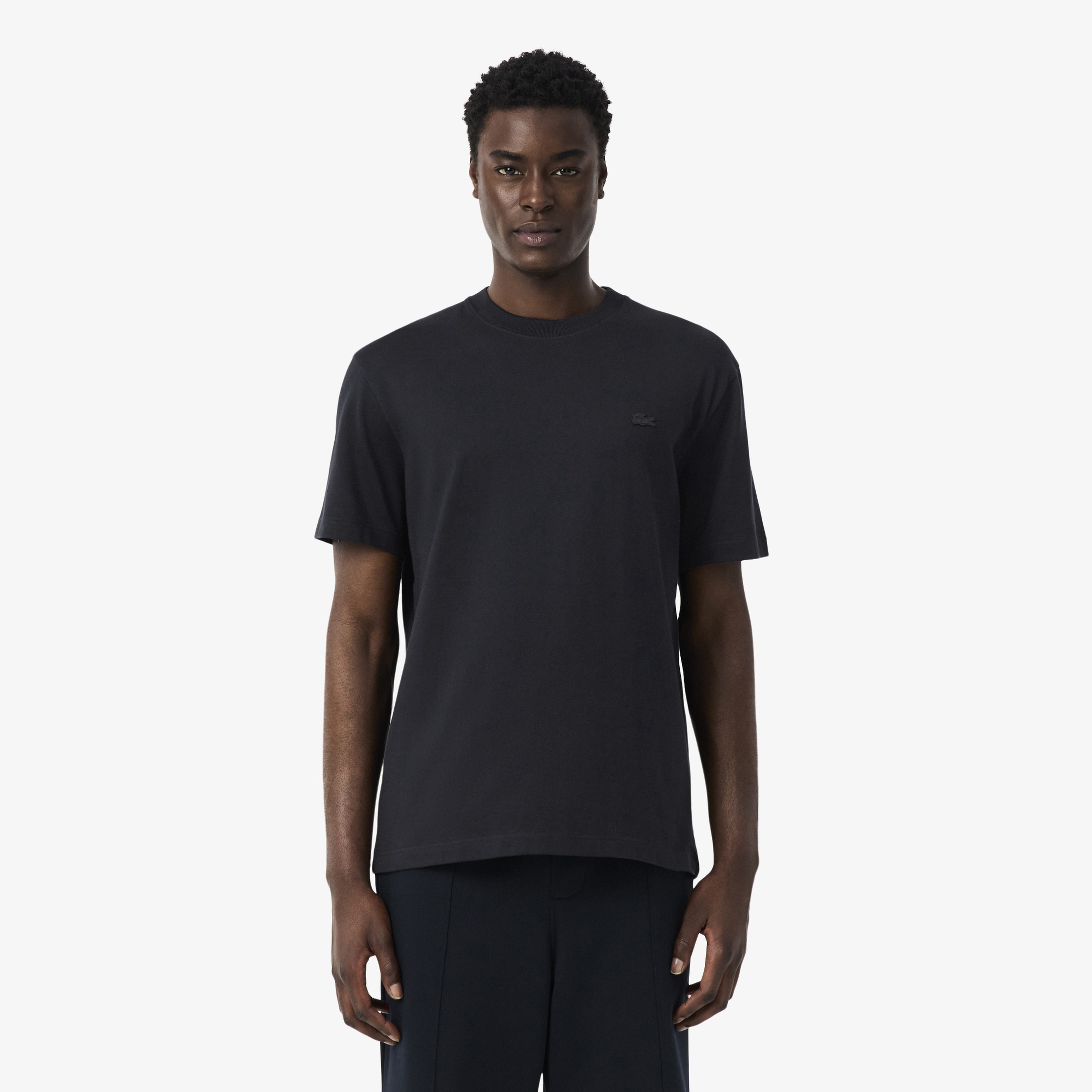 Erkek Classic Fit Bisiklet Yaka Baskılı Koyu Gri T-Shirt Erkek Classic Fit Bisiklet Yaka Baskılı Koyu Gri T-Shirt