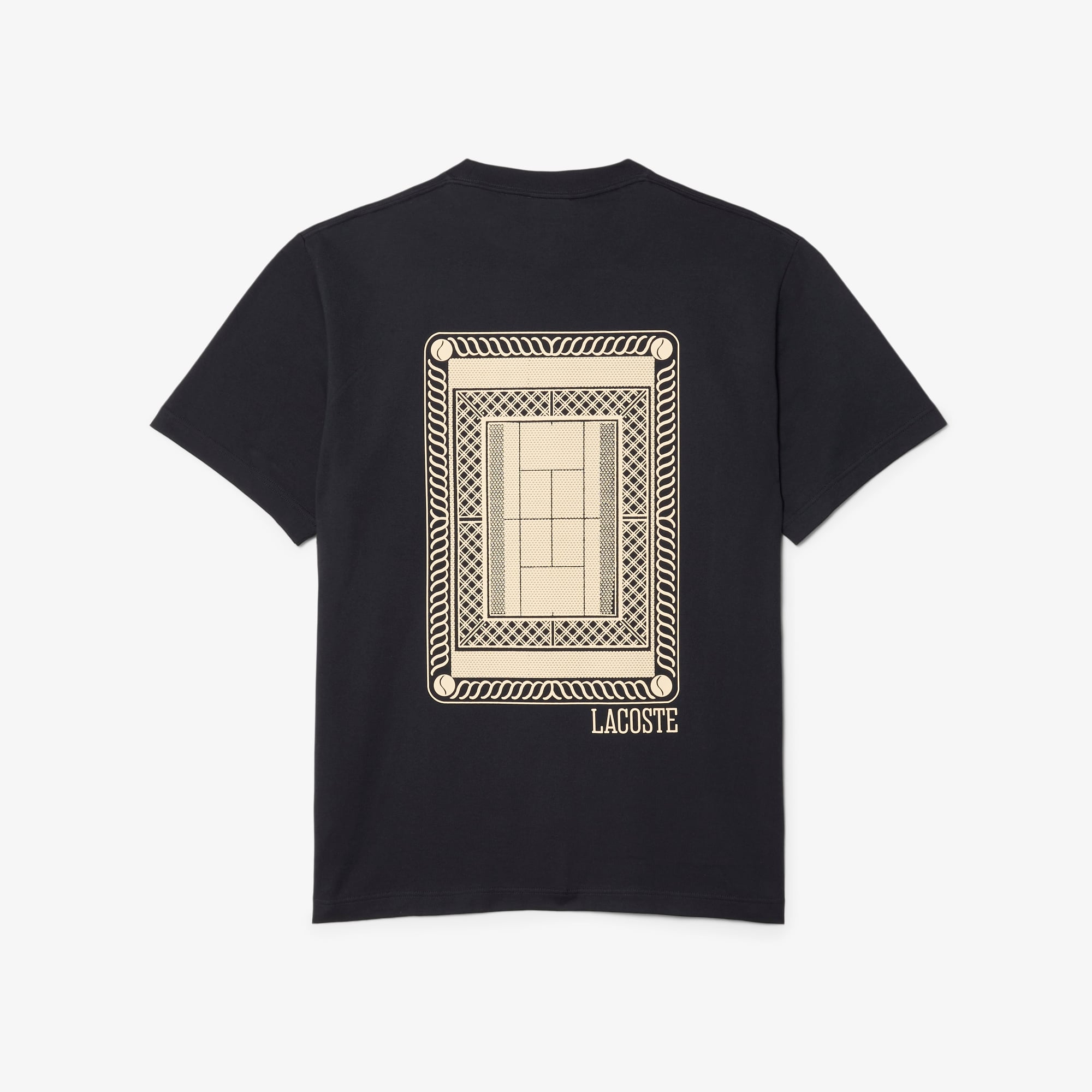Lacoste Erkek Classic Fit Bisiklet Yaka Baskılı Koyu Gri T-Shirt görsel 5