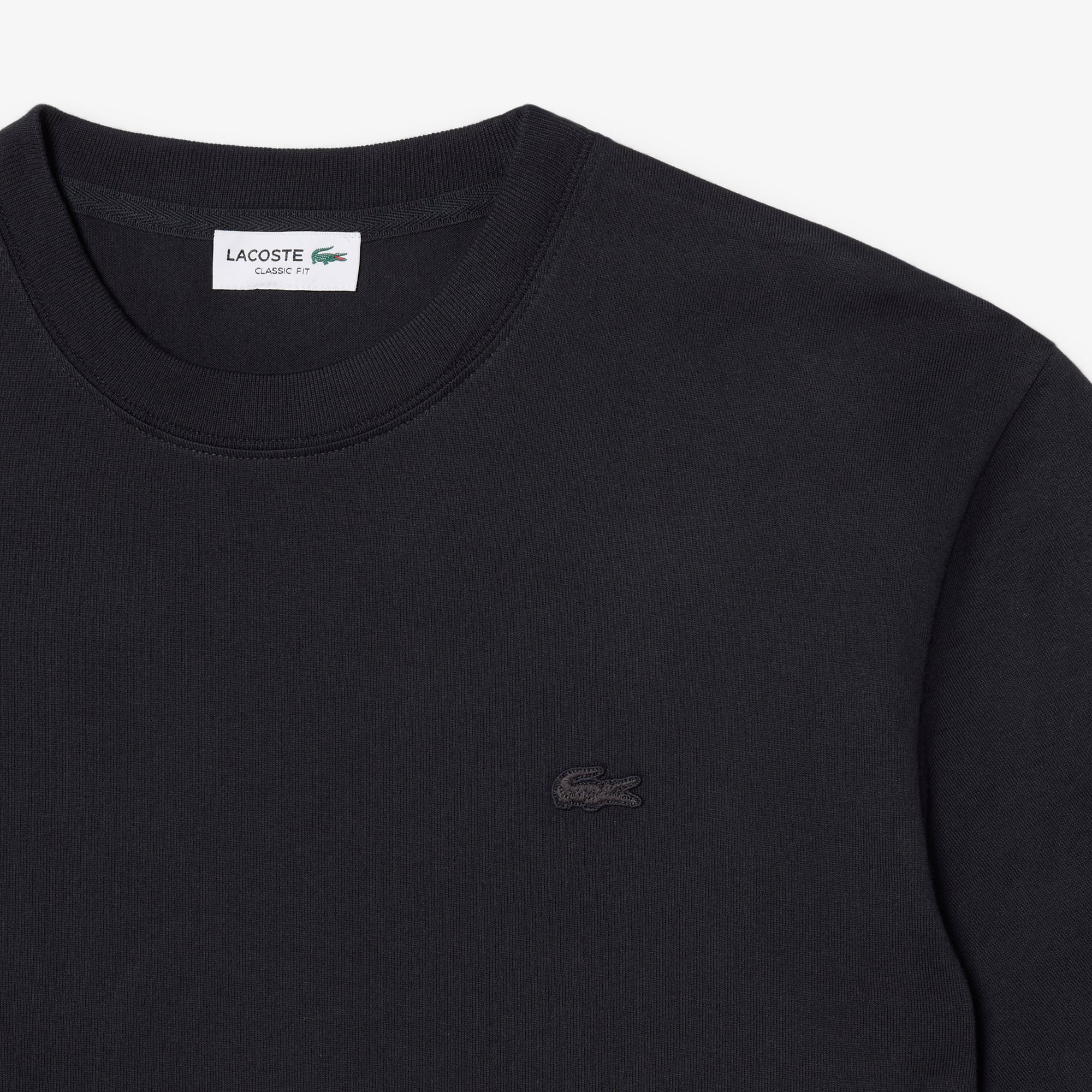 Lacoste Erkek Classic Fit Bisiklet Yaka Baskılı Koyu Gri T-Shirt görsel 6