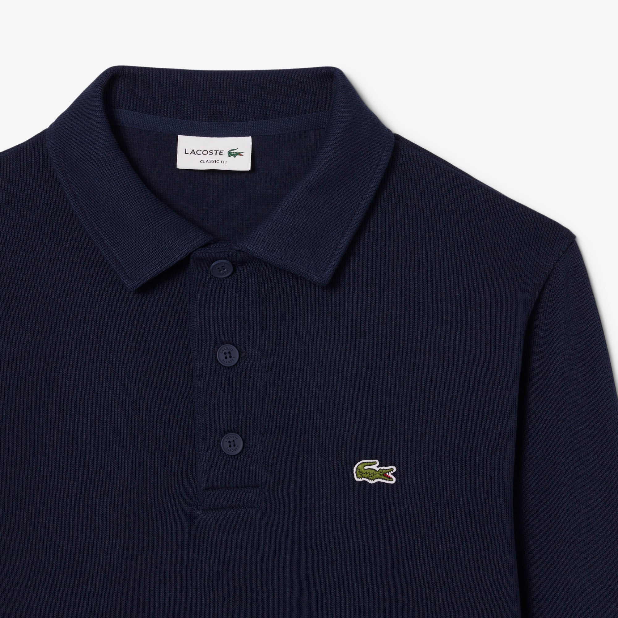 Lacoste Erkek Classic Fit Polo Yaka Lacivert Sweatshirt görsel 5