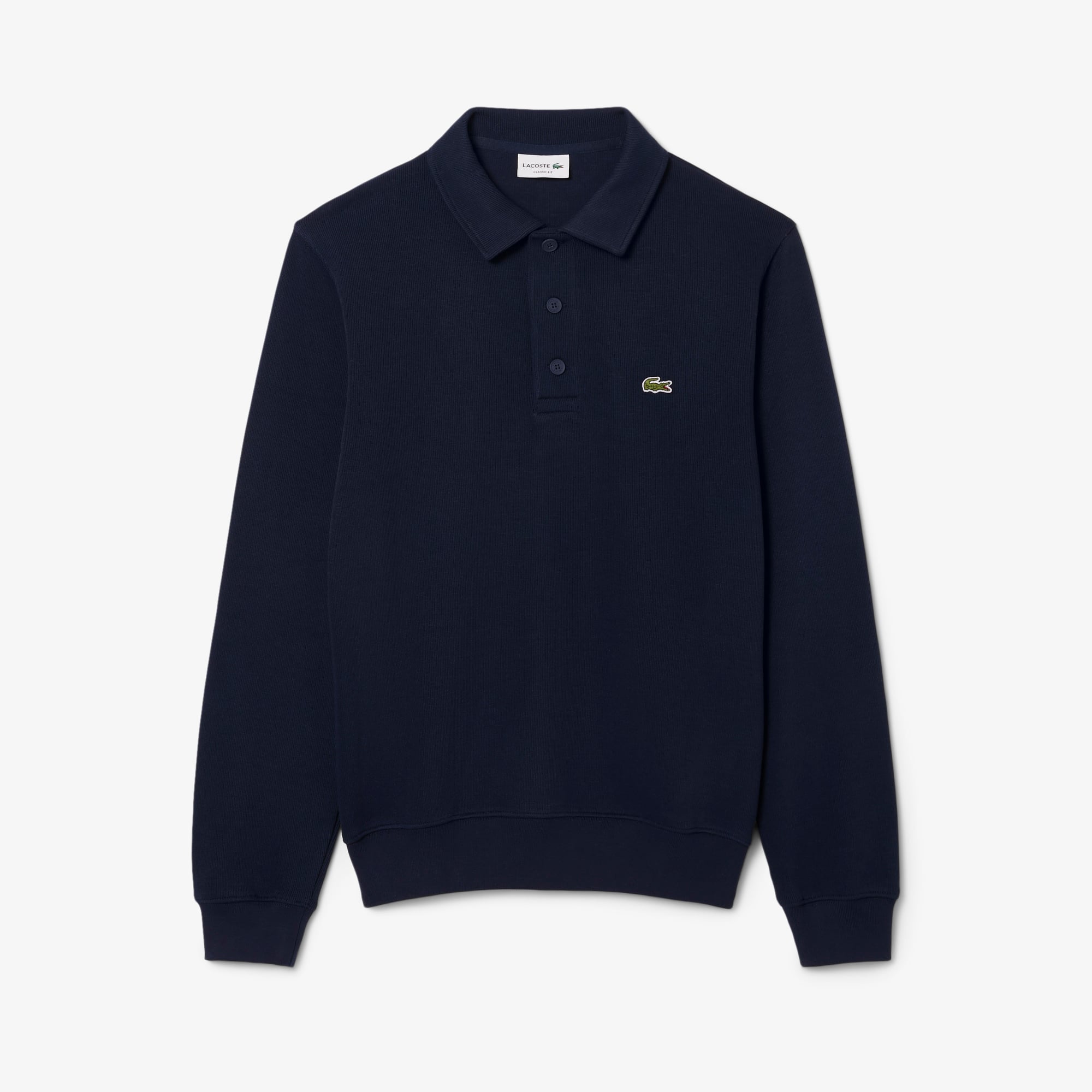 Lacoste Erkek Classic Fit Polo Yaka Lacivert Sweatshirt görsel 4