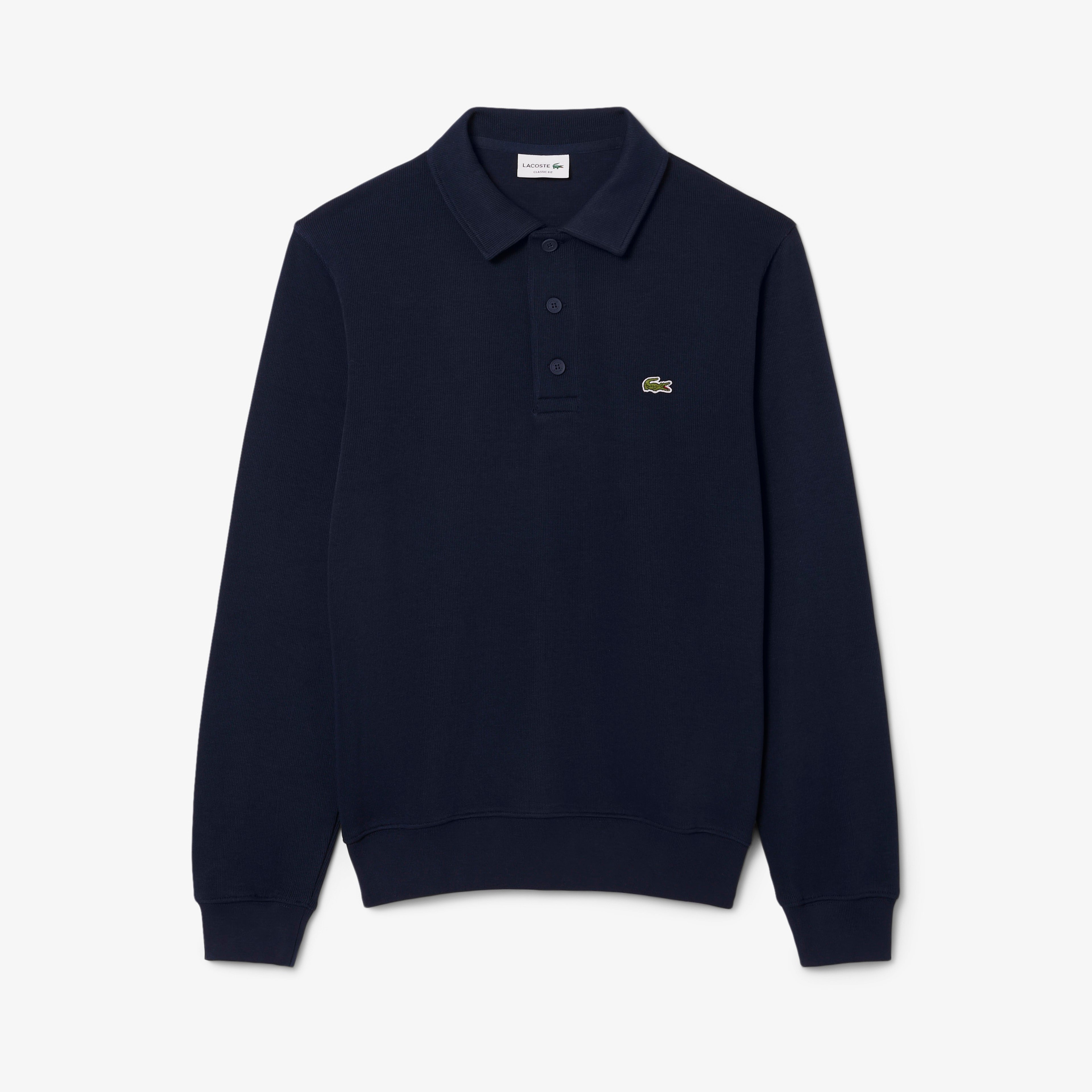 Erkek Classic Fit Polo Yaka Lacivert Sweatshirt