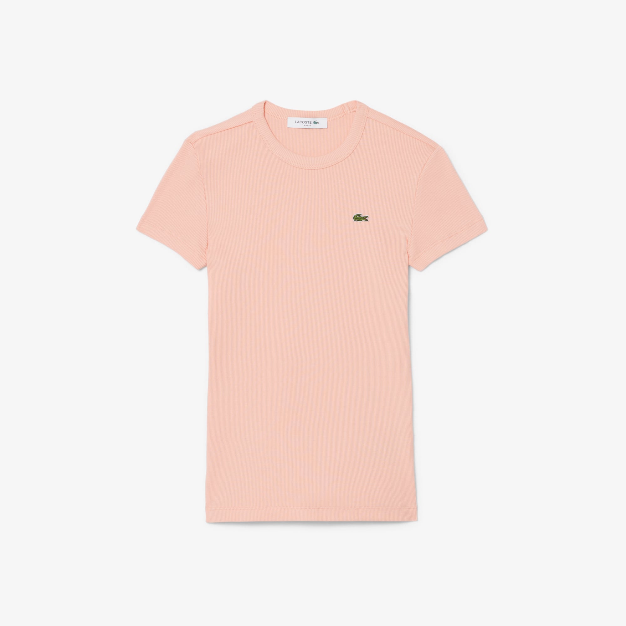 Lacoste Kadın Slim Fit Bisiklet Yaka Pembe T-Shirt görsel 4