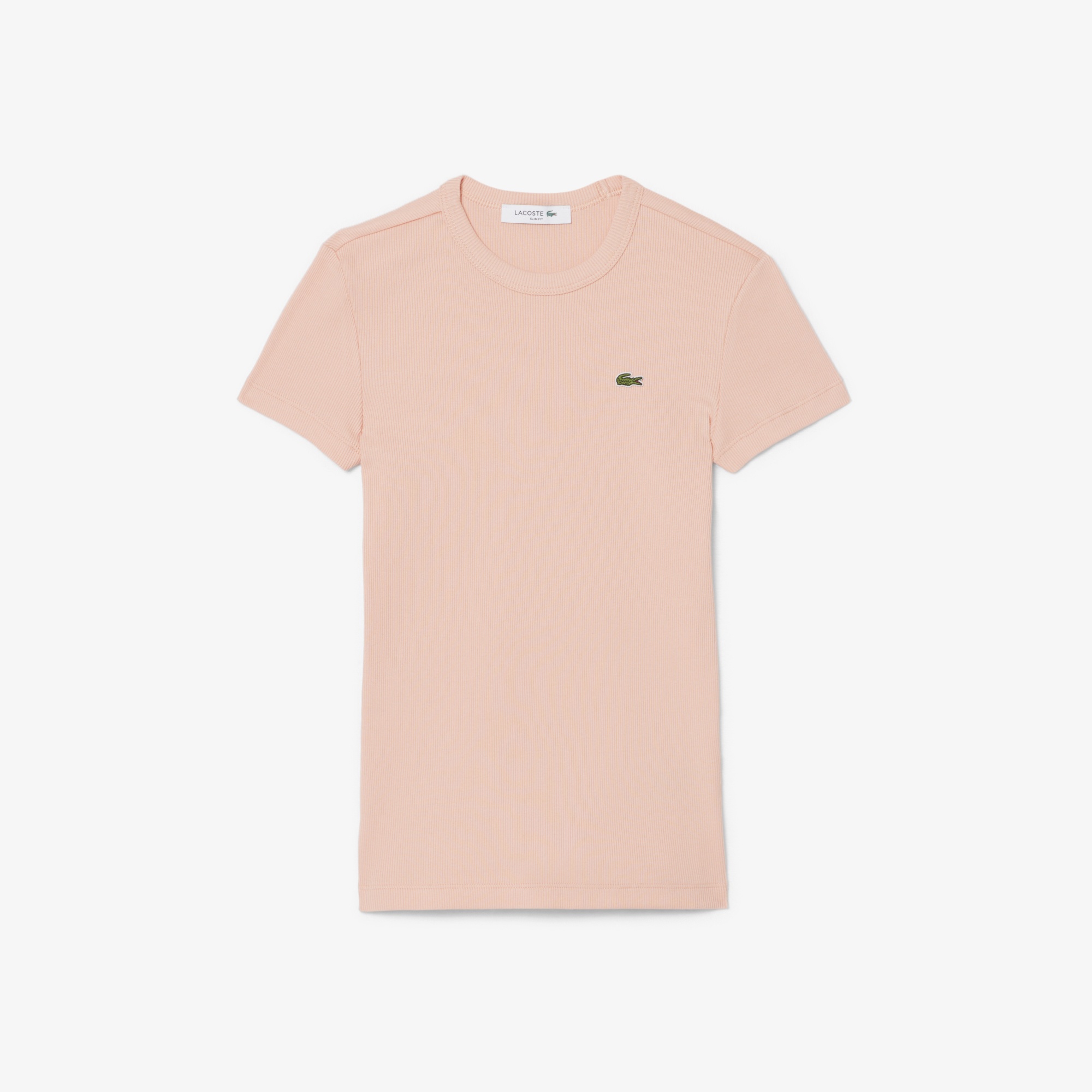 Kadın Slim Fit Bisiklet Yaka Pembe T-Shirt