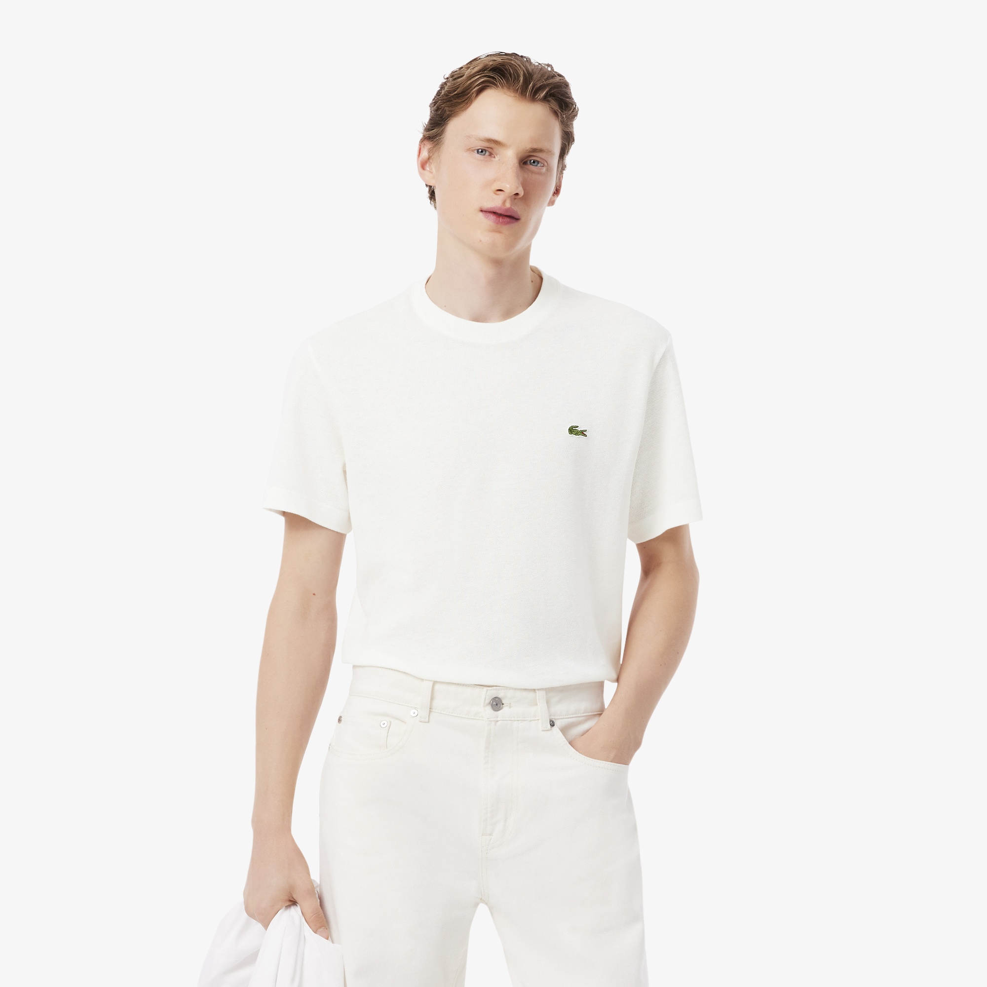 Erkek Classic Fit Bisiklet Yaka Beyaz T-Shirt