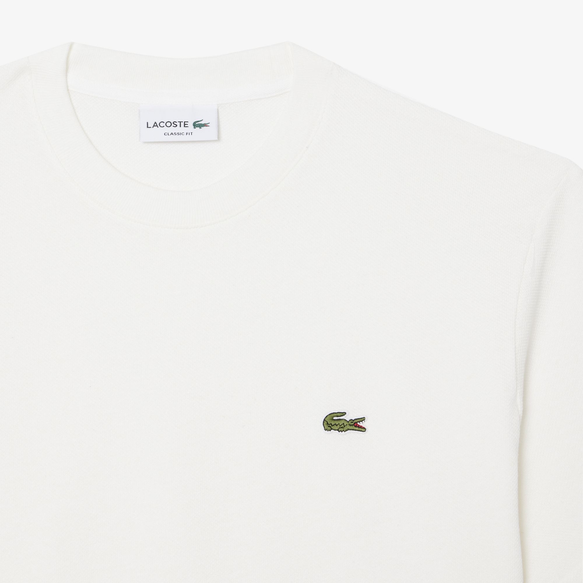 Lacoste Erkek Classic Fit Bisiklet Yaka Beyaz T-Shirt görsel 5