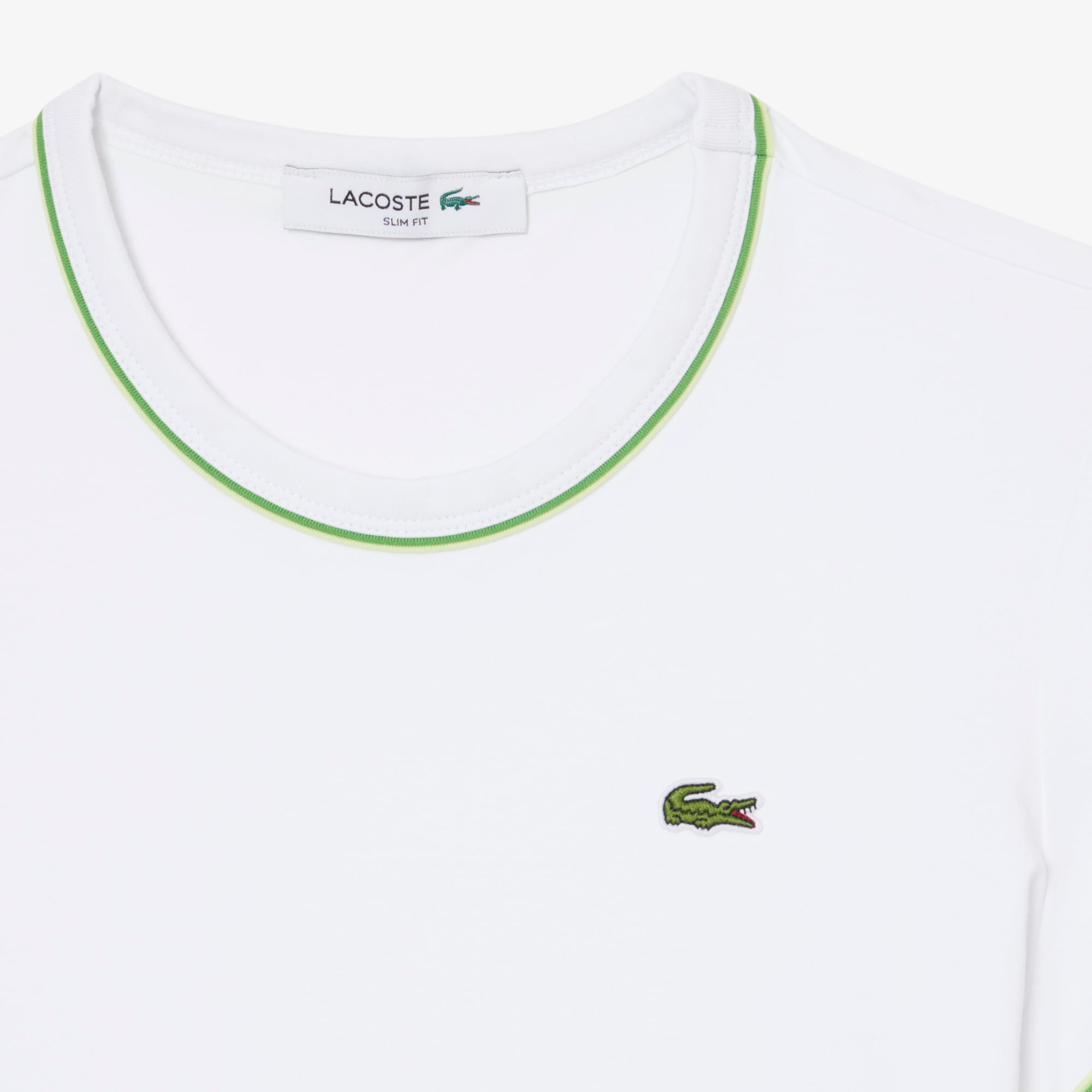 Lacoste Kadın Slim Fit Bisiklet Yaka Beyaz T-Shirt görsel 5