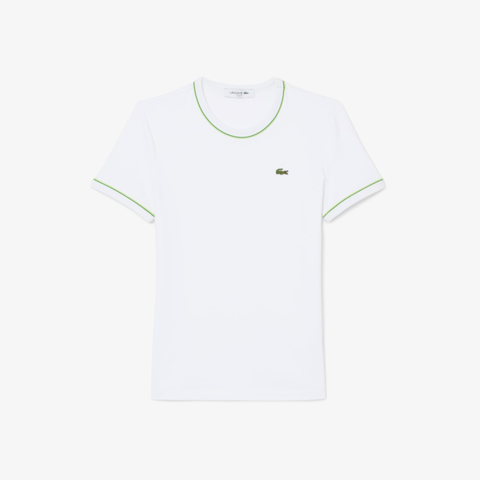 Lacoste Kadın Slim Fit Bisiklet Yaka Beyaz T-Shirt görsel 4