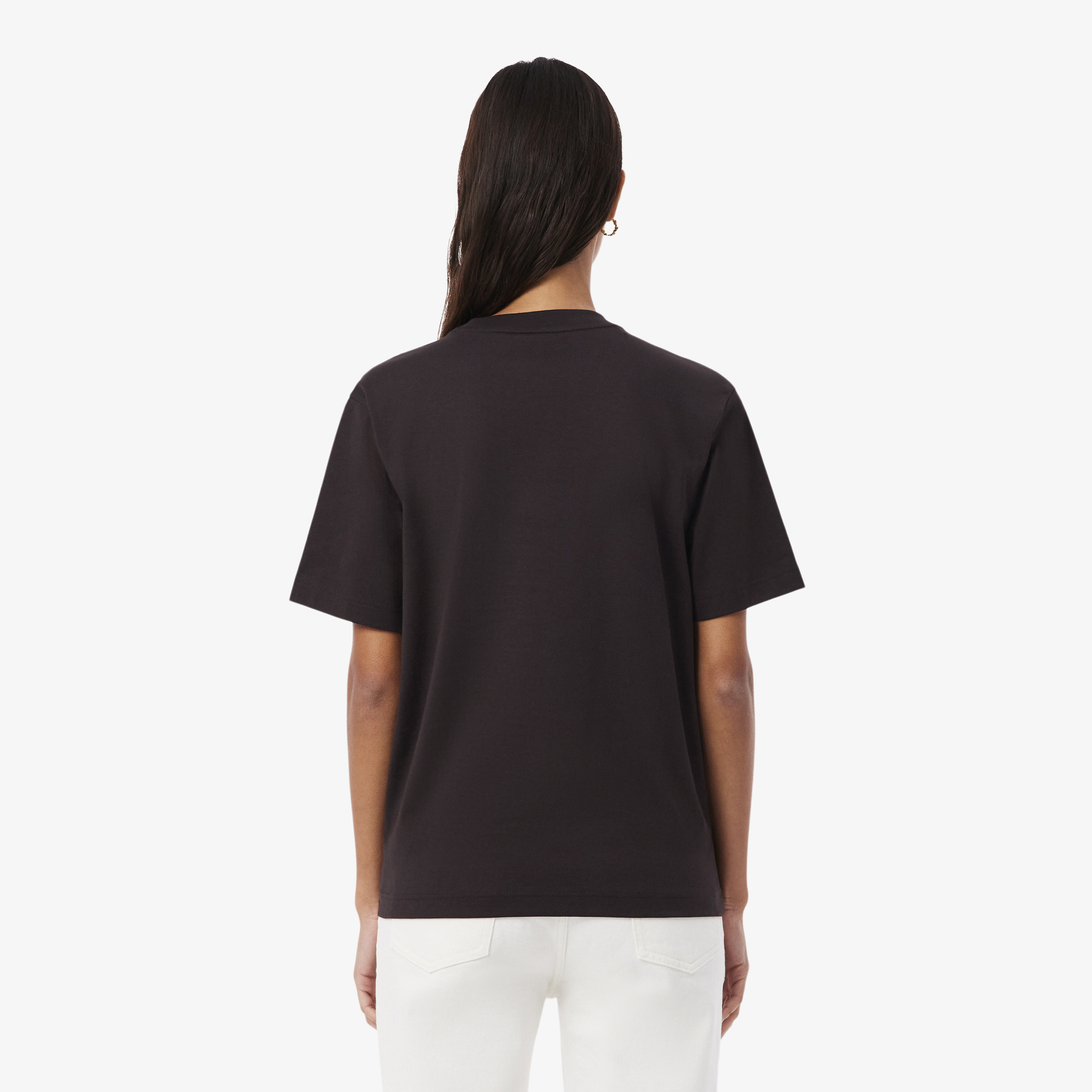 Kadın Relaxed Fit Bisiklet Yaka Kahverengi T-Shirt TF7215-3LA