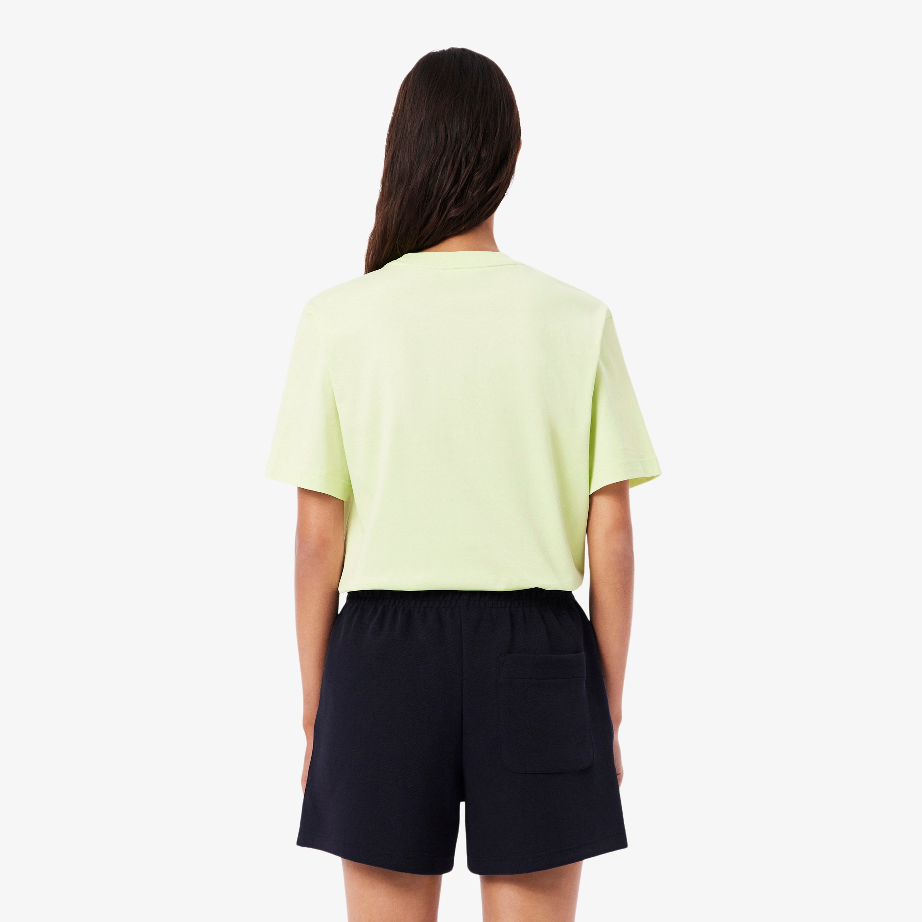 Kadın Relaxed Fit Bisiklet Yaka Sarı T-Shirt