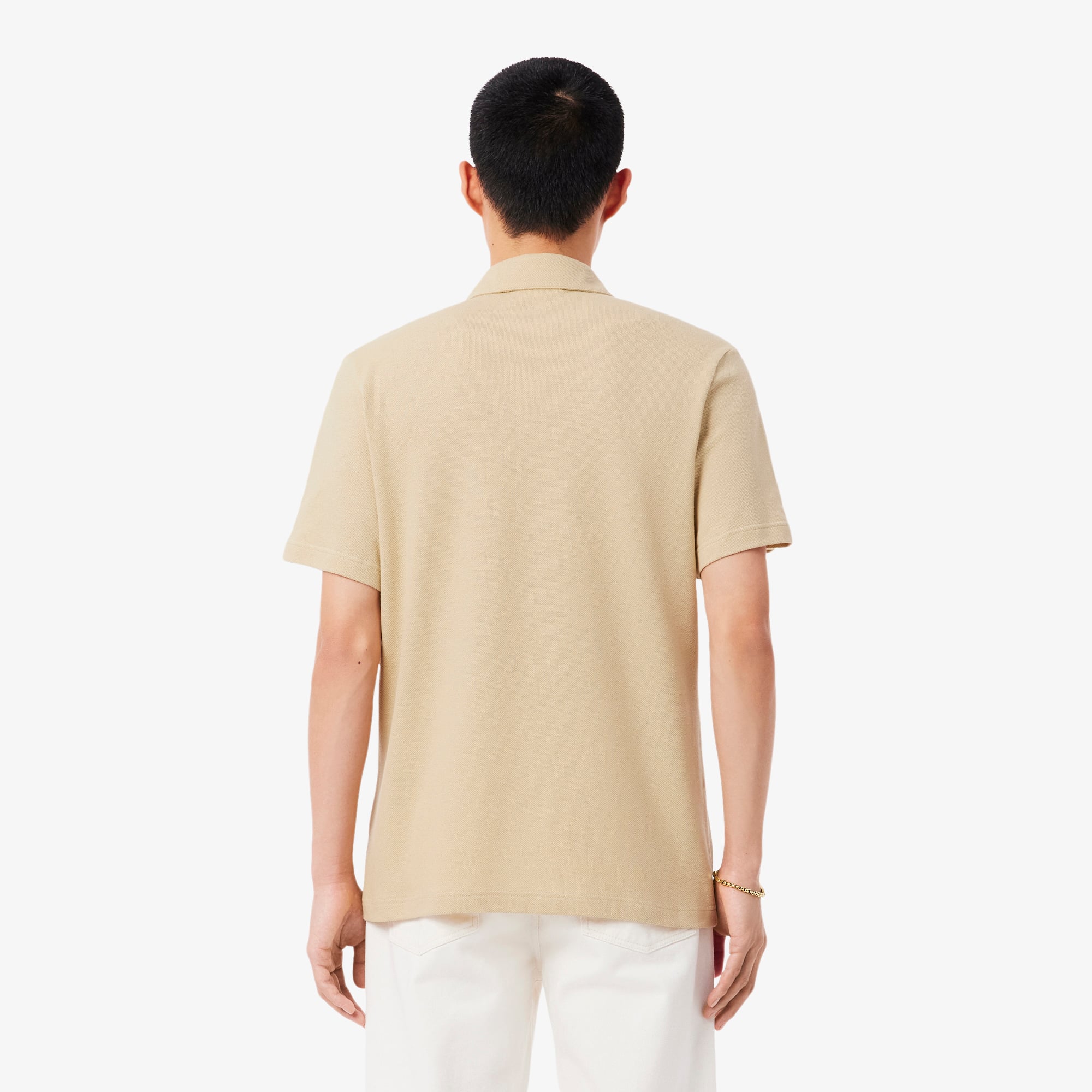 Lacoste Erkek Classic Fit Keten Bej Polo görsel 3