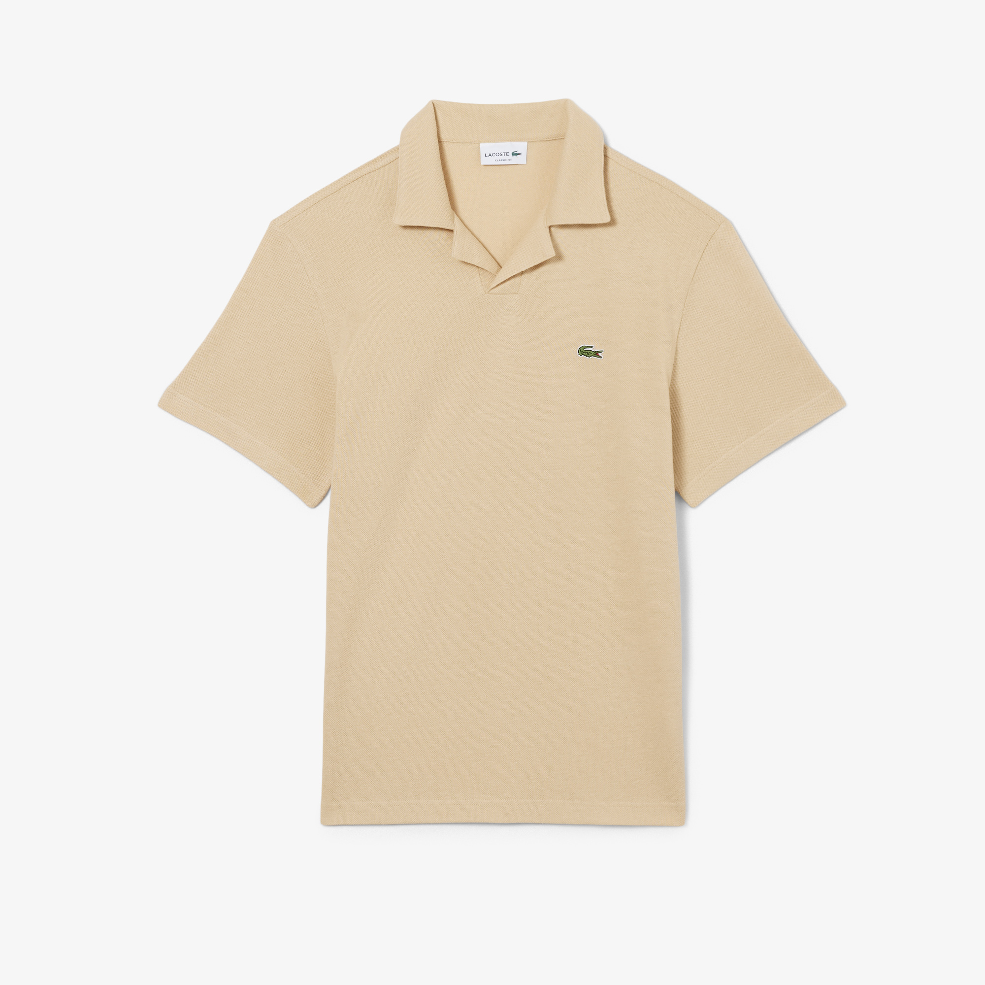 Lacoste Erkek Classic Fit Keten Bej Polo görsel 5