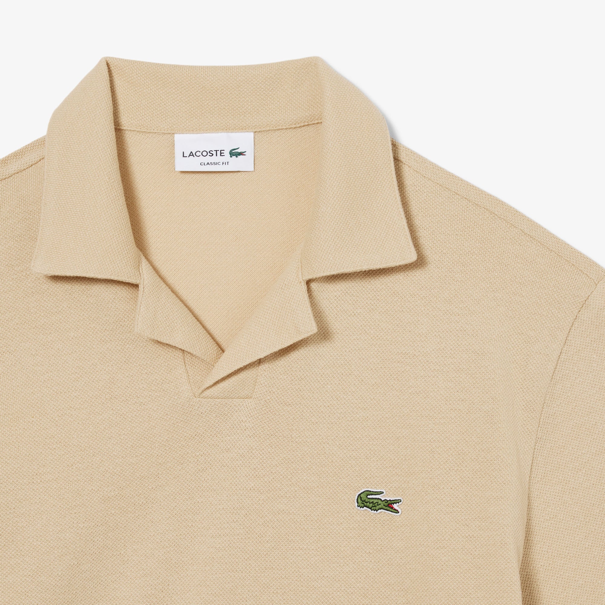 Lacoste Erkek Classic Fit Keten Bej Polo görsel 6