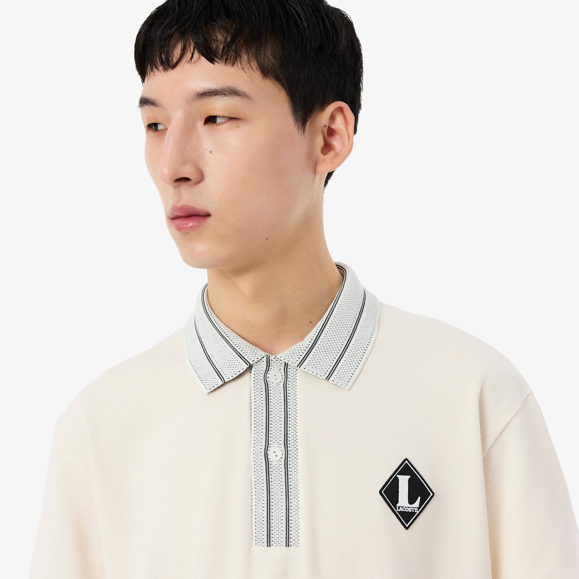 Lacoste Erkek Classic Fit Krem Polo görsel 2
