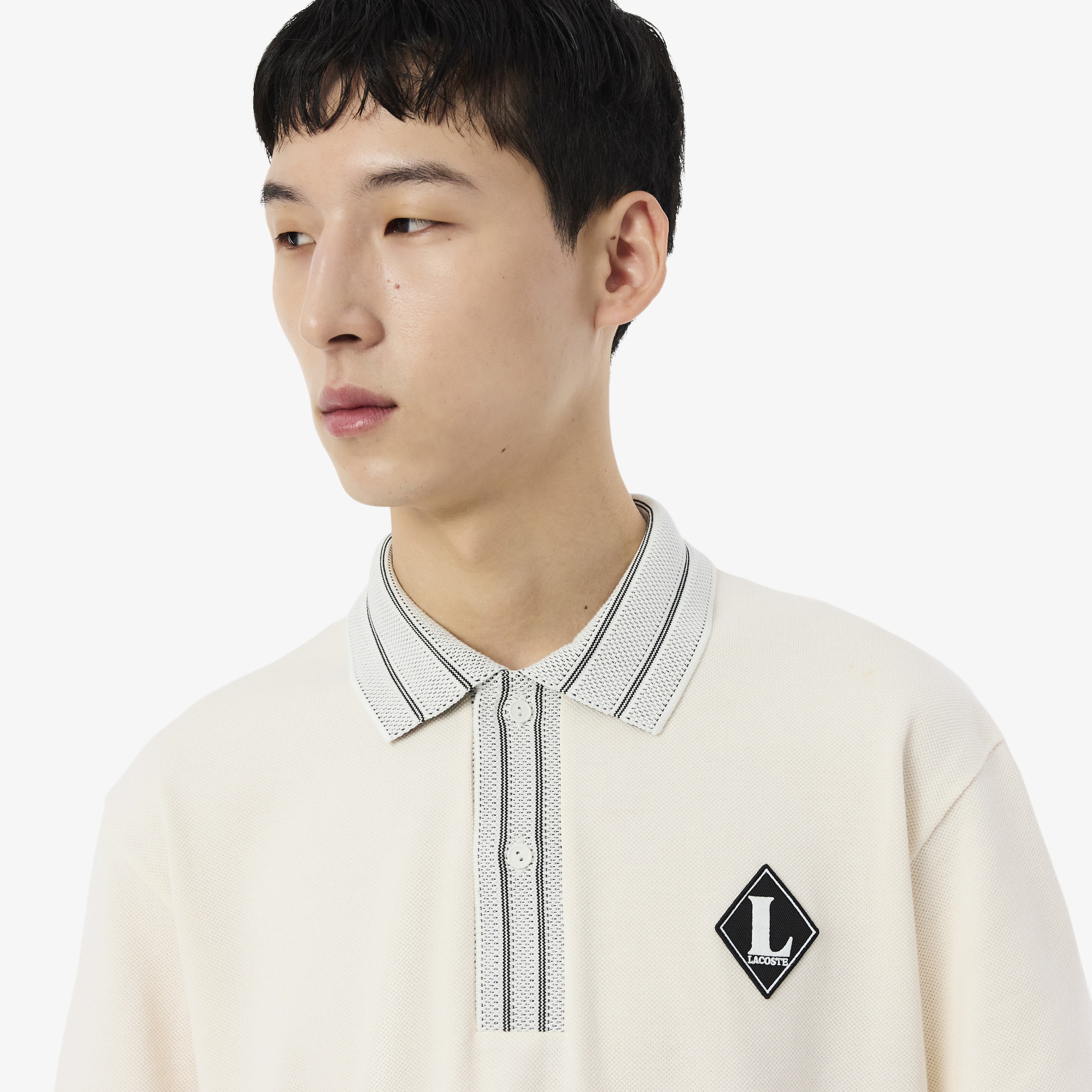 Erkek Classic Fit Baskılı Krem Polo Erkek Classic Fit Baskılı Krem Polo