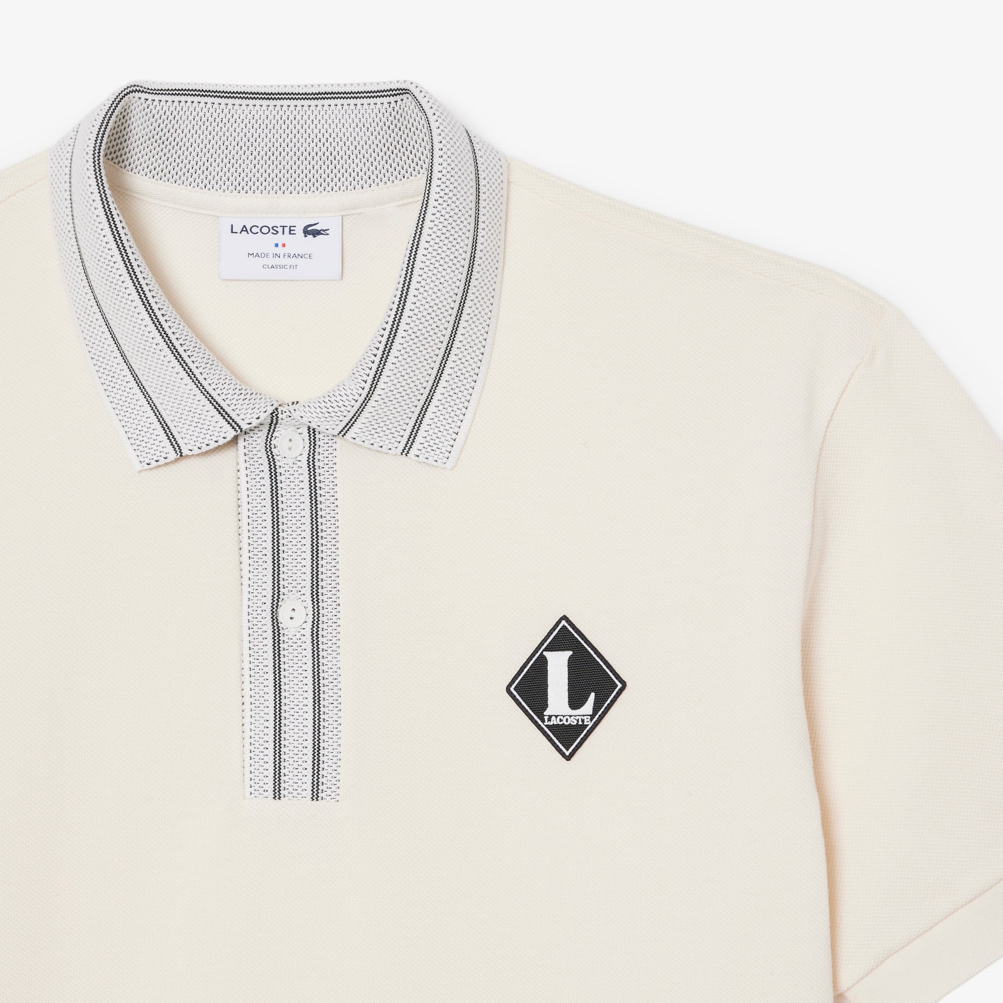 Lacoste Erkek Classic Fit Krem Polo görsel 5