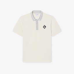 Erkek Classic Fit Baskılı Krem Polo Krem