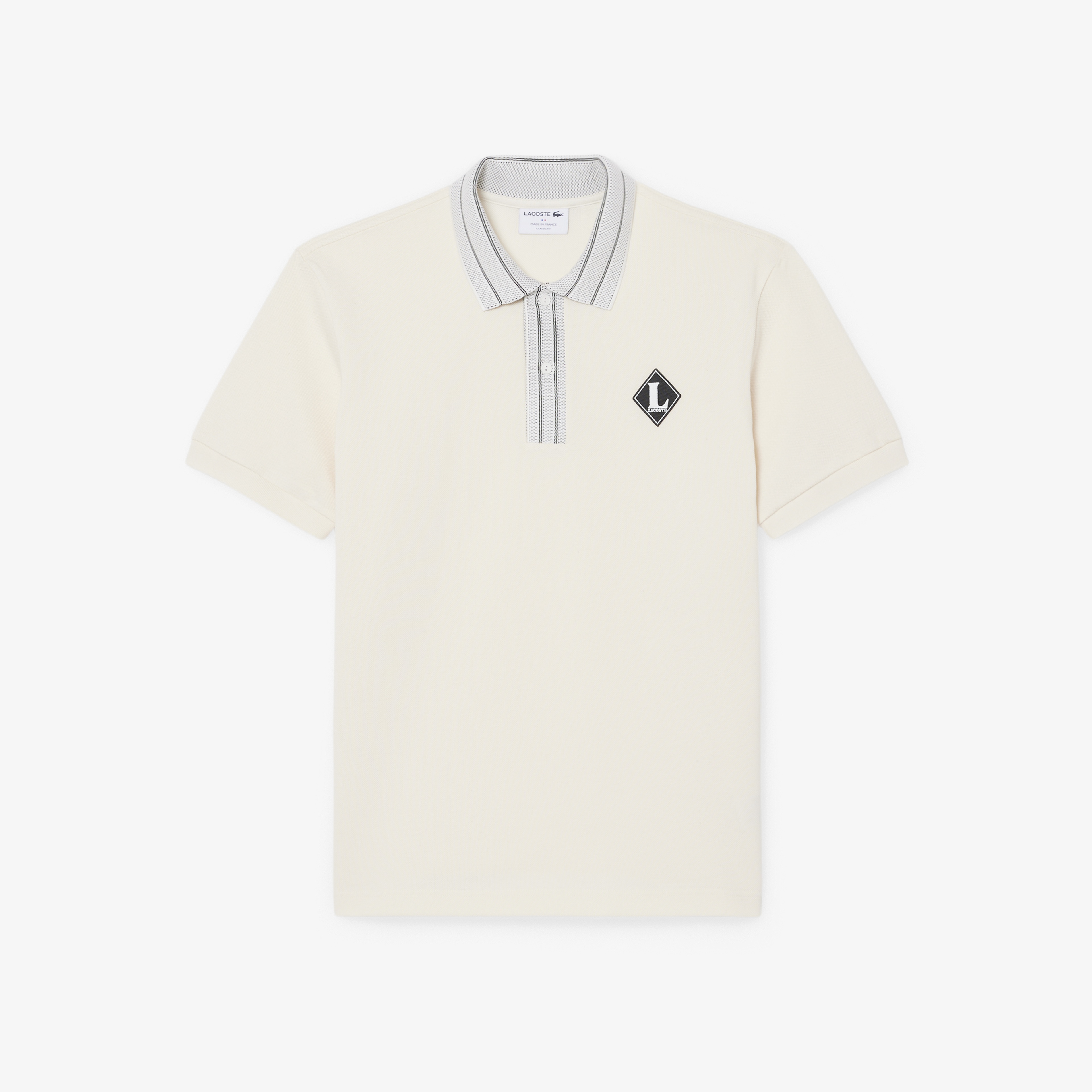 Erkek Classic Fit Baskılı Krem Polo Erkek Classic Fit Baskılı Krem Polo