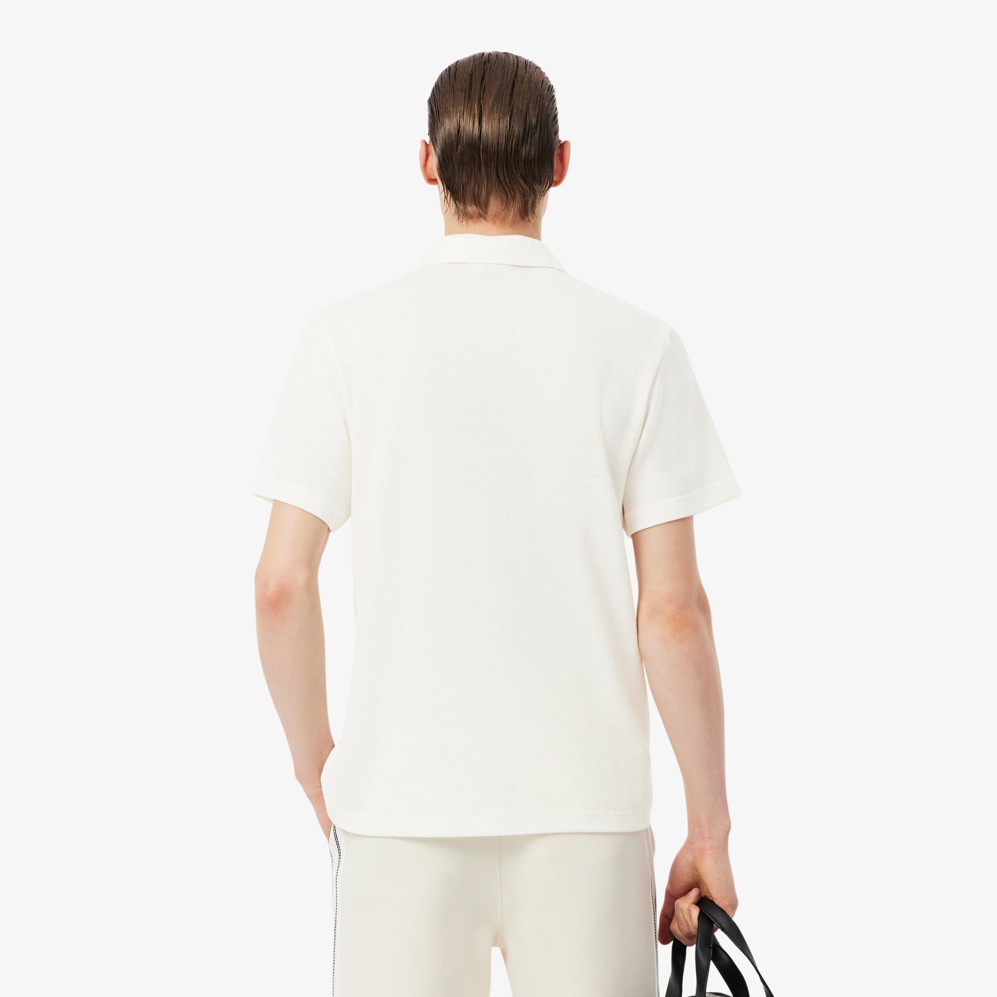 Lacoste Erkek Classic Fit Keten Beyaz Polo görsel 3