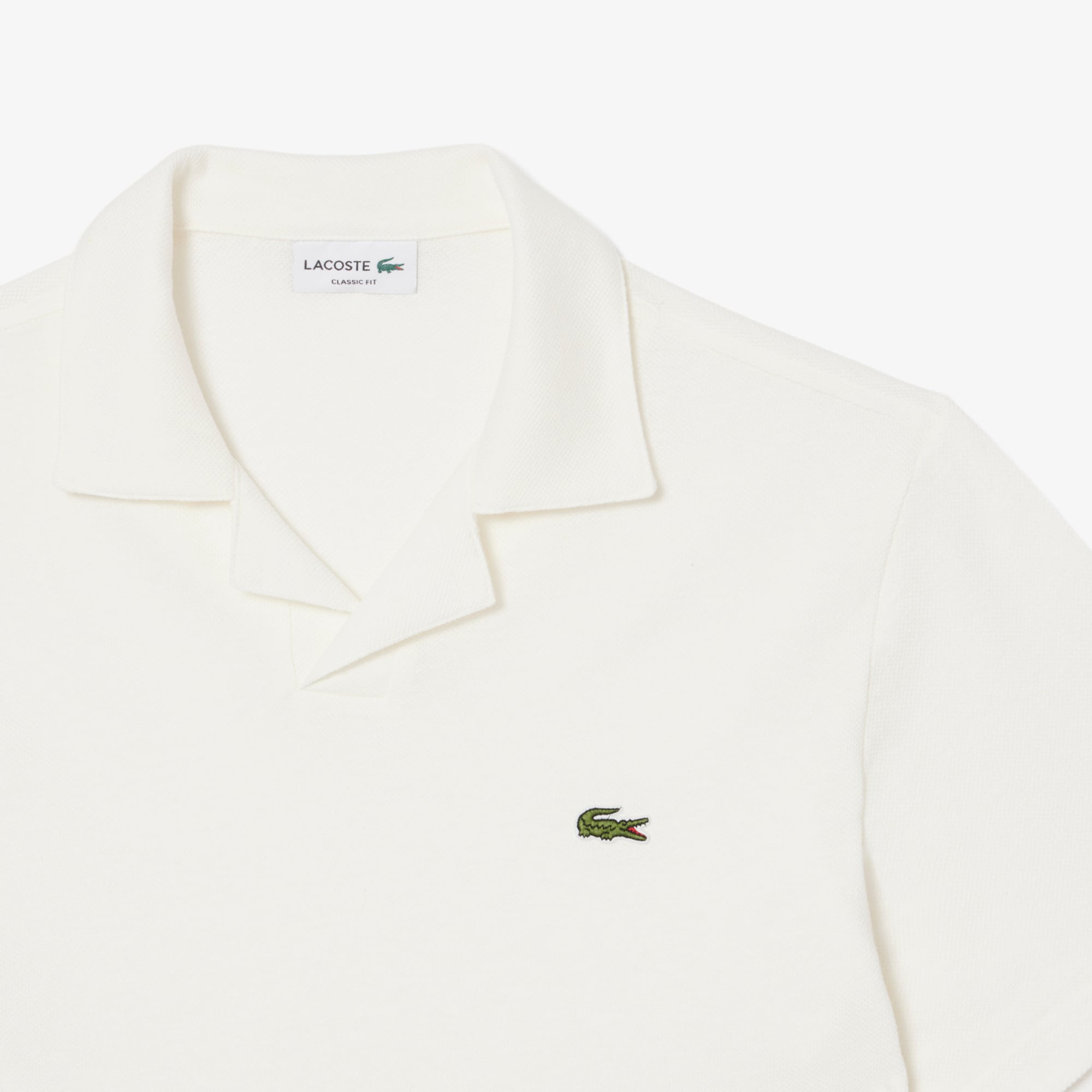 Lacoste Erkek Classic Fit Keten Beyaz Polo görsel 6