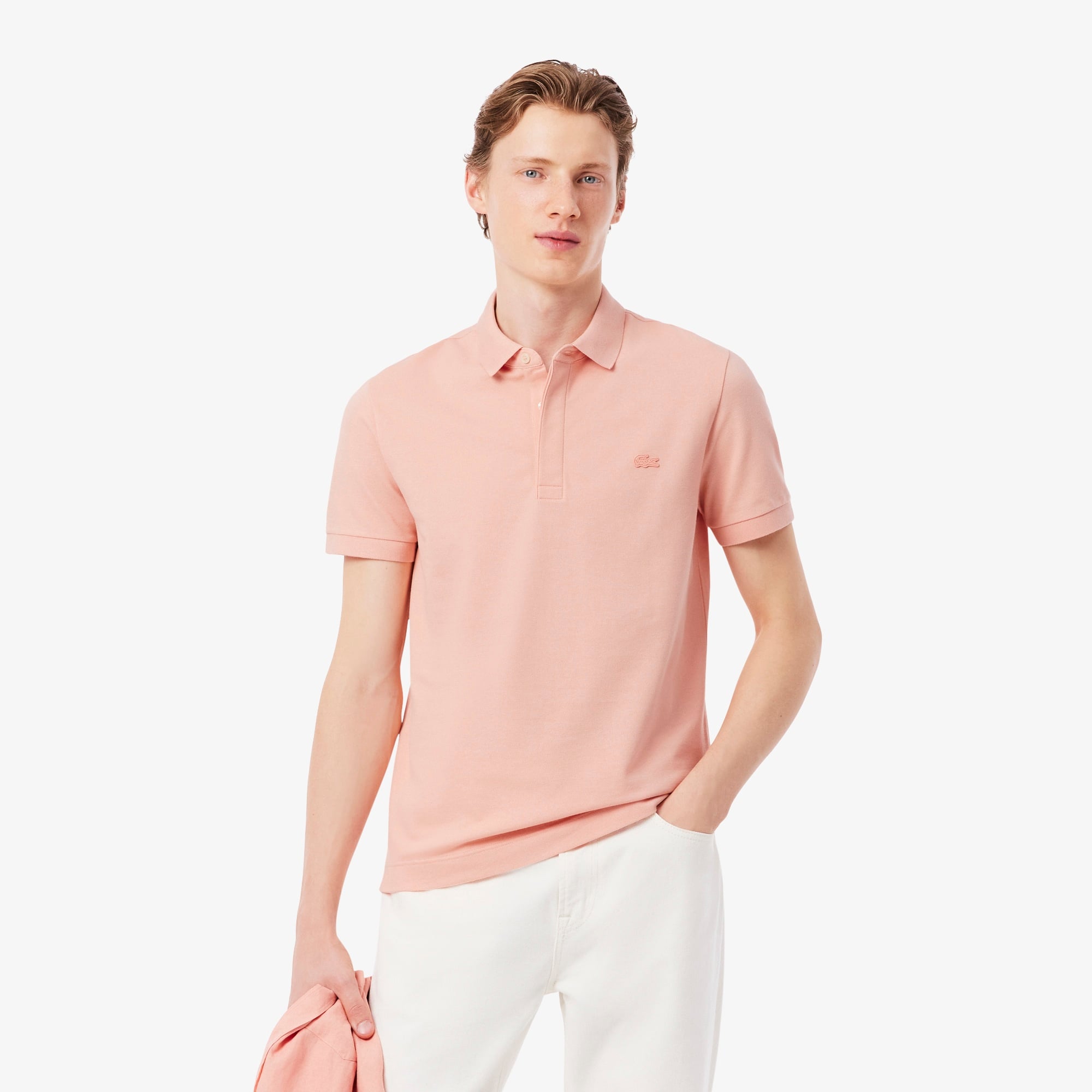Erkek Regular Fit Pembe Paris Polo