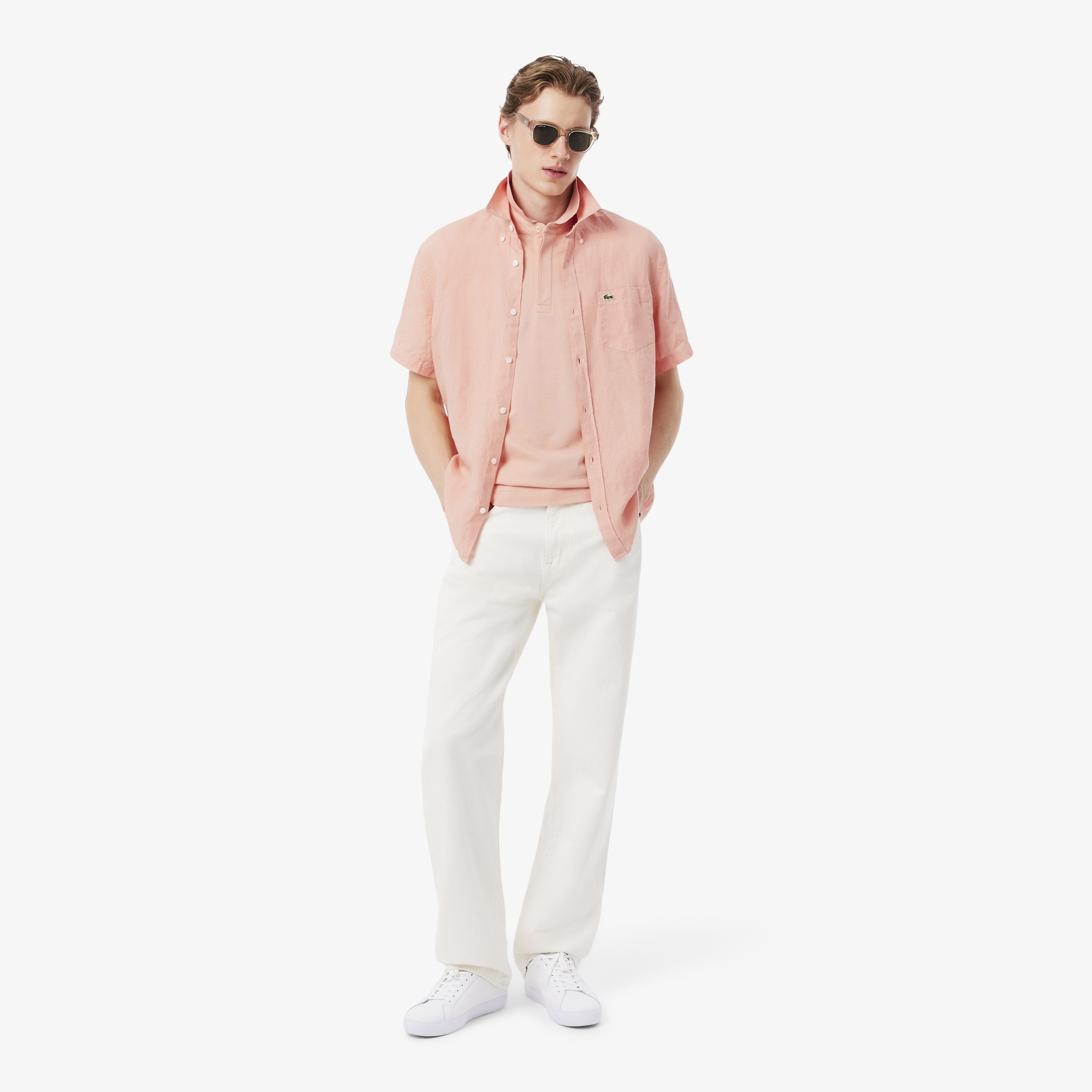 Erkek Regular Fit Pembe Paris Polo