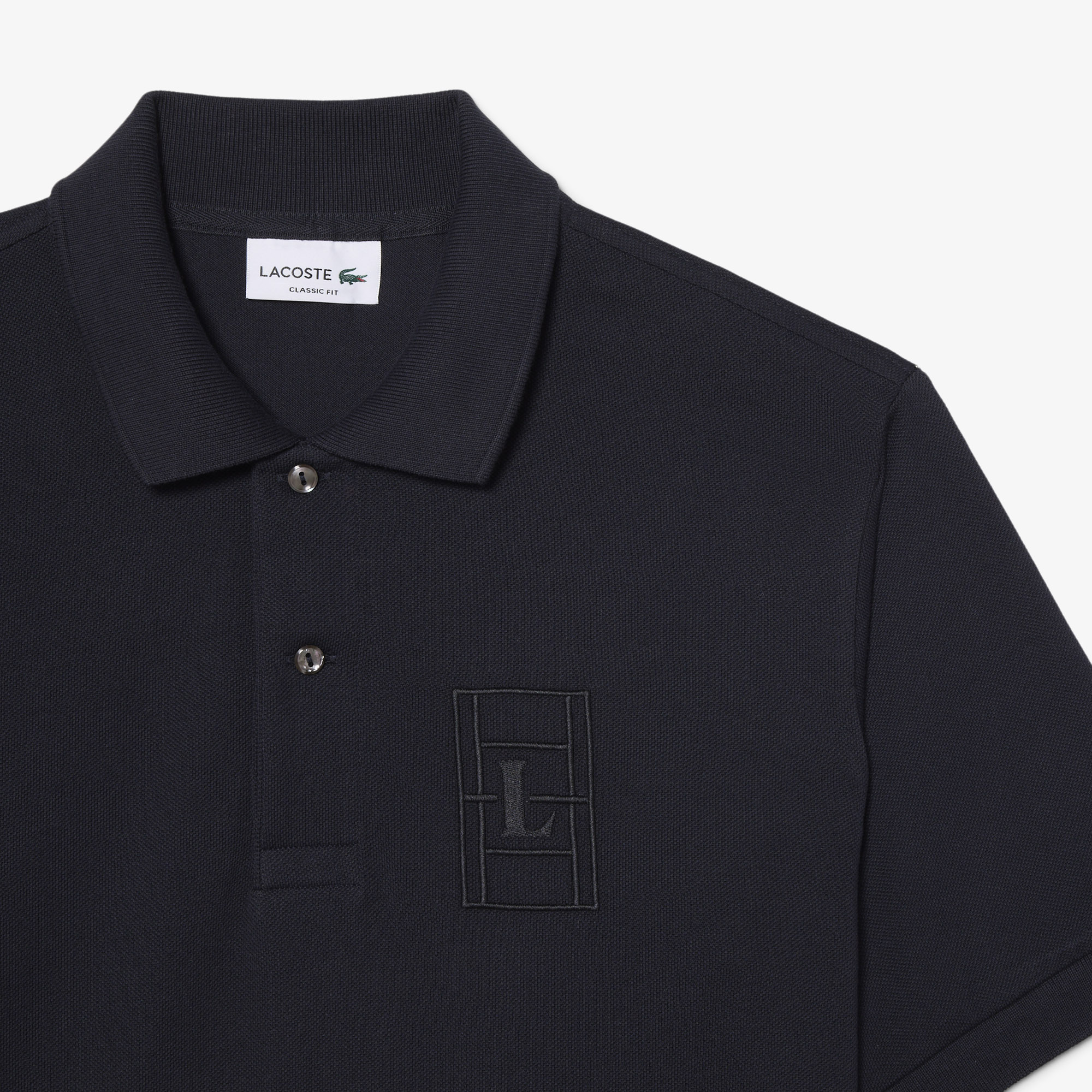 Lacoste Erkek Classic Fit Koyu Gri Polo görsel 6