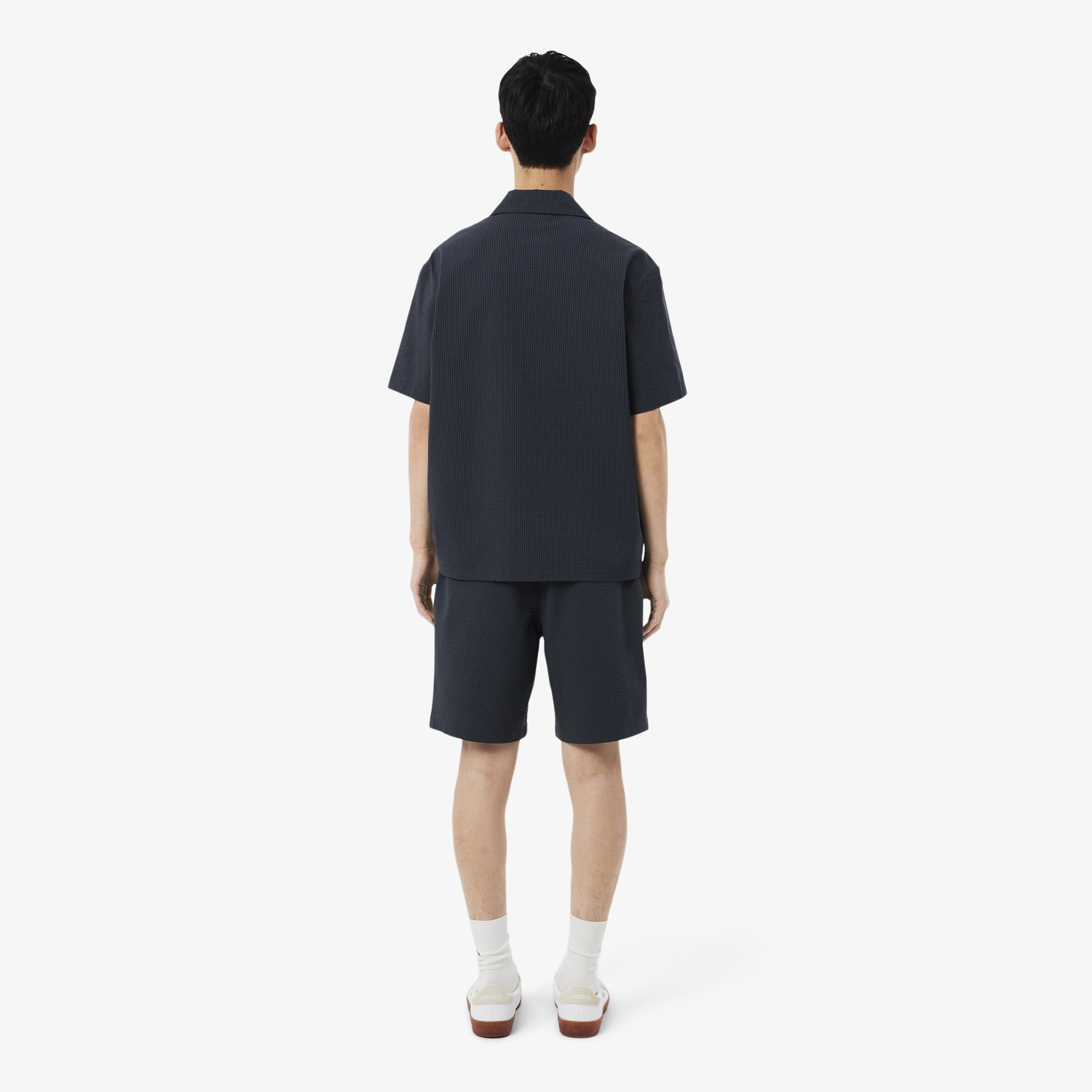 Lacoste Erkek Relaxed Fit Çizgili Siyah Şort görsel 3