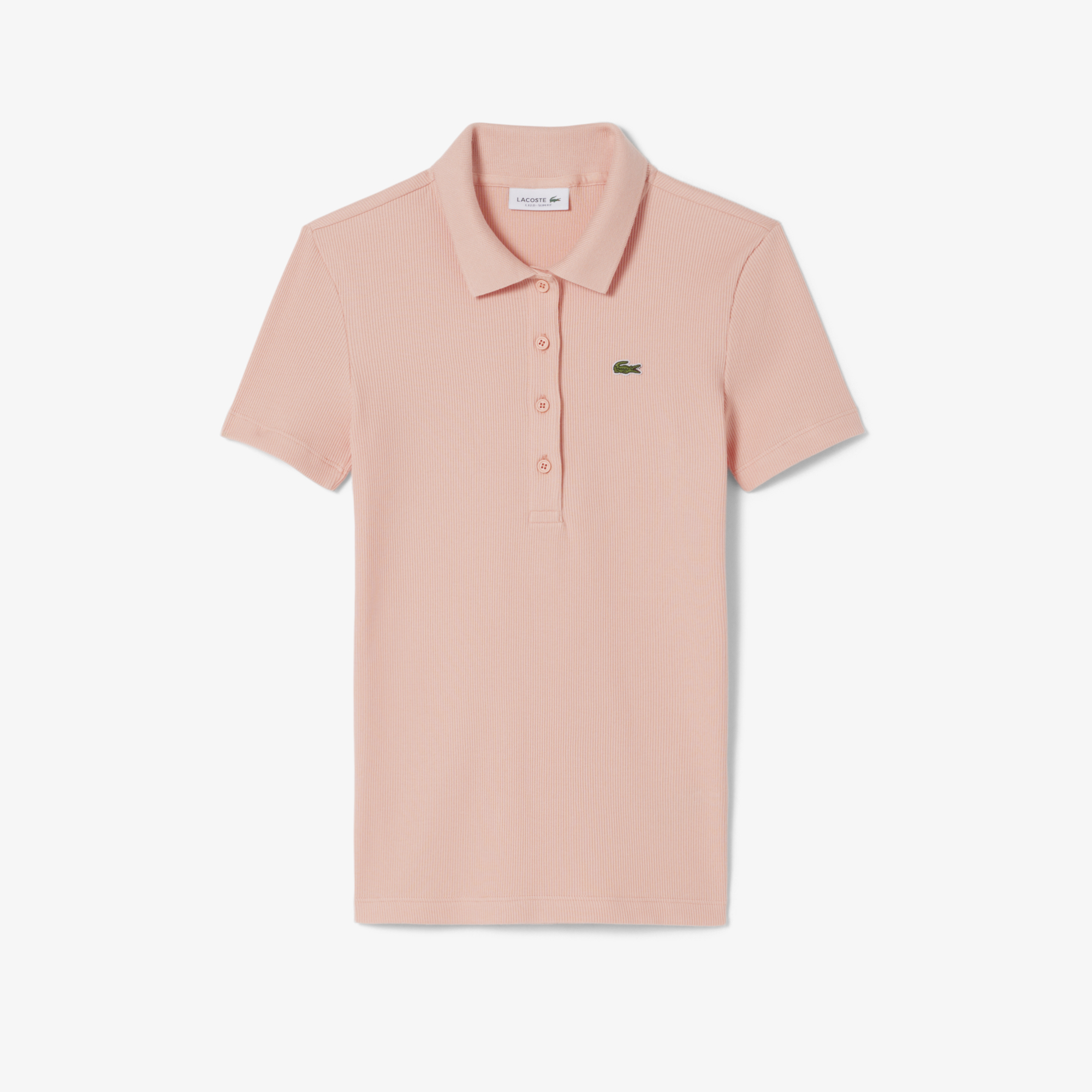 Lacoste L.12.D Kadın Slim Fit Pembe Polo görsel 4