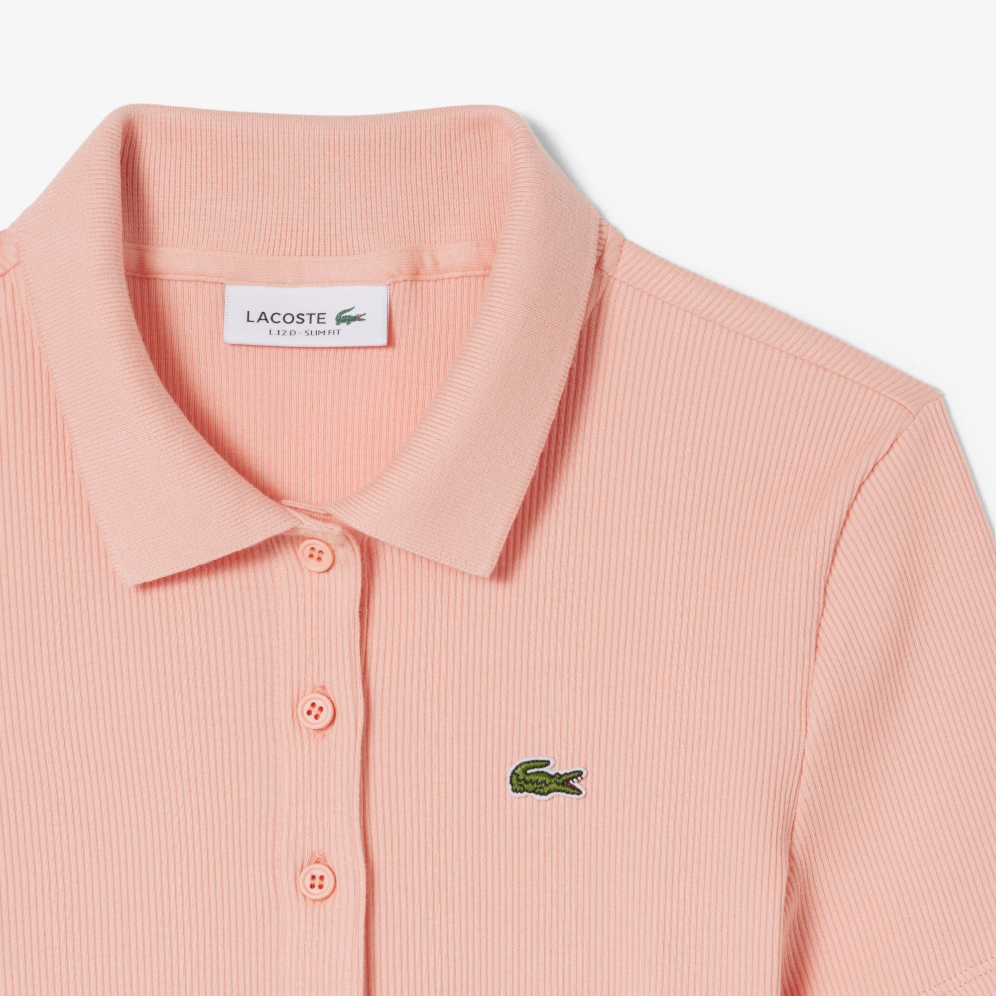 Lacoste L.12.D Kadın Slim Fit Pembe Polo görsel 5