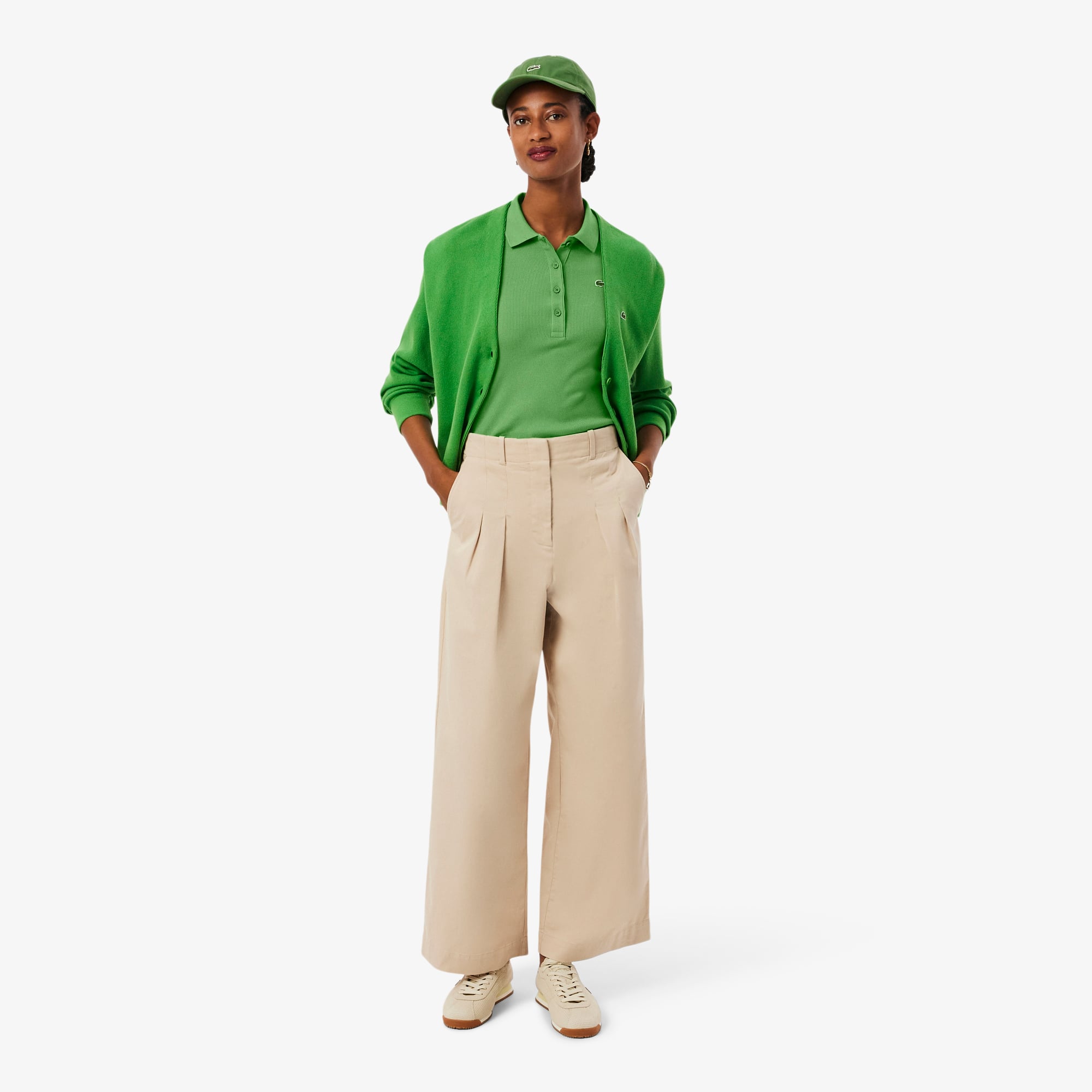 Lacoste L.12.D Kadın Slim Fit Yeşil Polo görsel 7