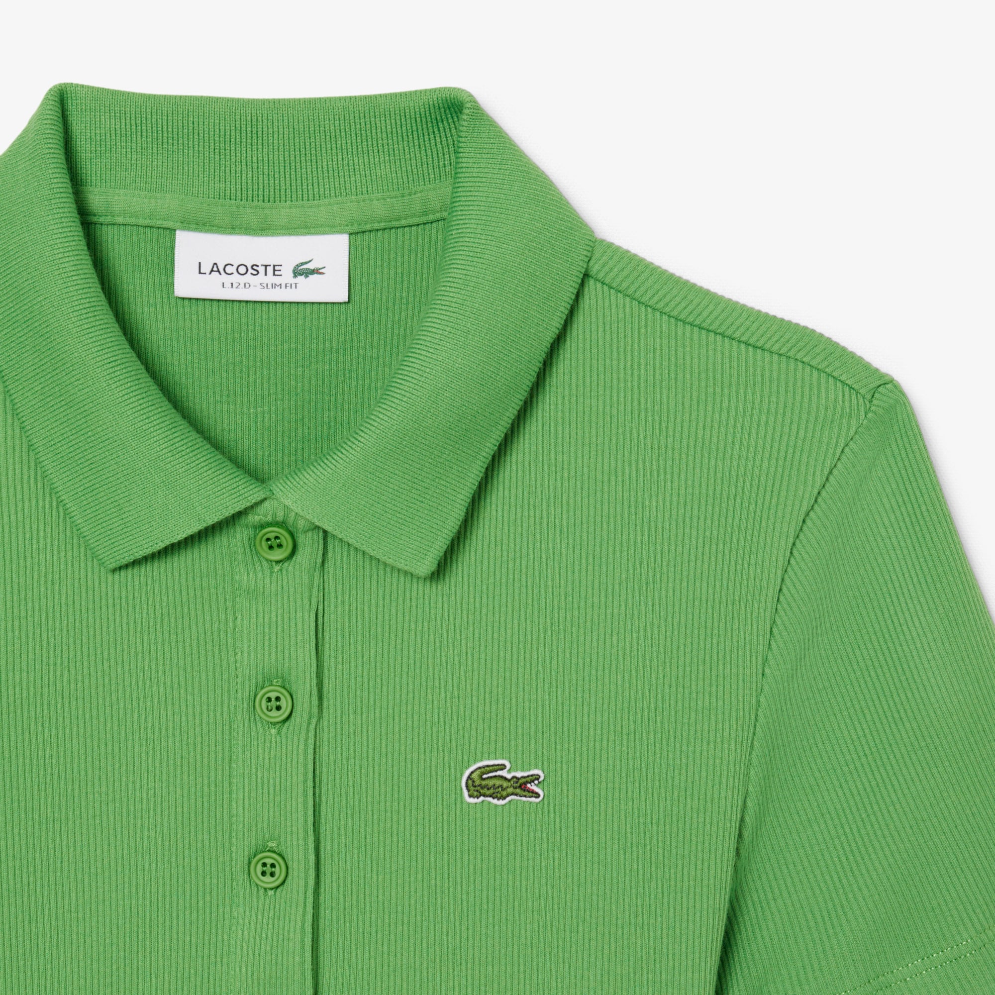 Lacoste L.12.D Kadın Slim Fit Yeşil Polo görsel 5