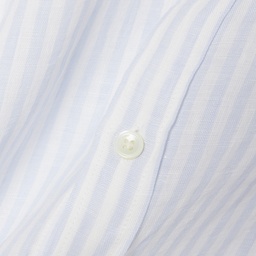 Erkek Regular Fit Düğmeli Yaka Çizgili Mavi Gömlek Mavi