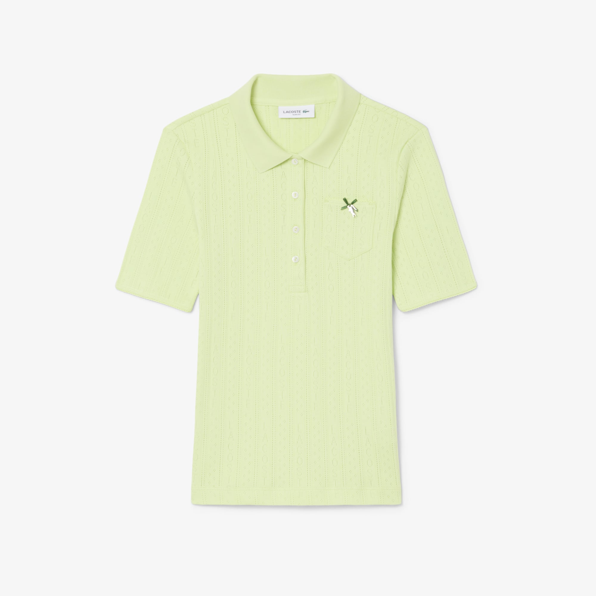 Lacoste L.12.D Kadın Slim Fit Yeşil Polo görsel 5