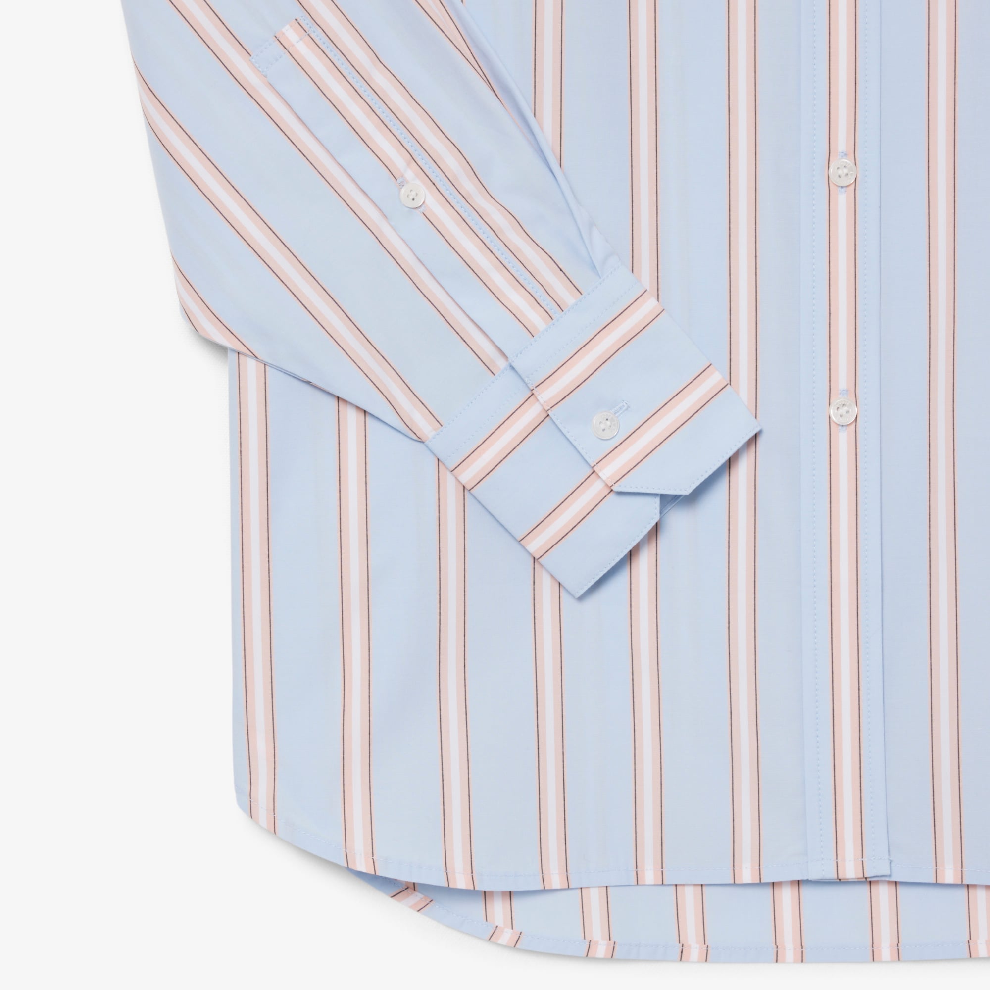 Lacoste Kadın Oversize Fit Çizgili Mavi Gömlek görsel 7