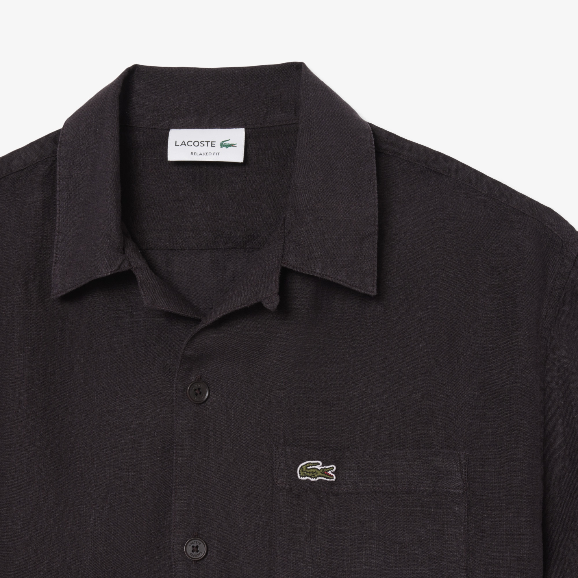 Erkek Relaxed Fit Kısa Kollu Koyu Kahverengi Gömlek