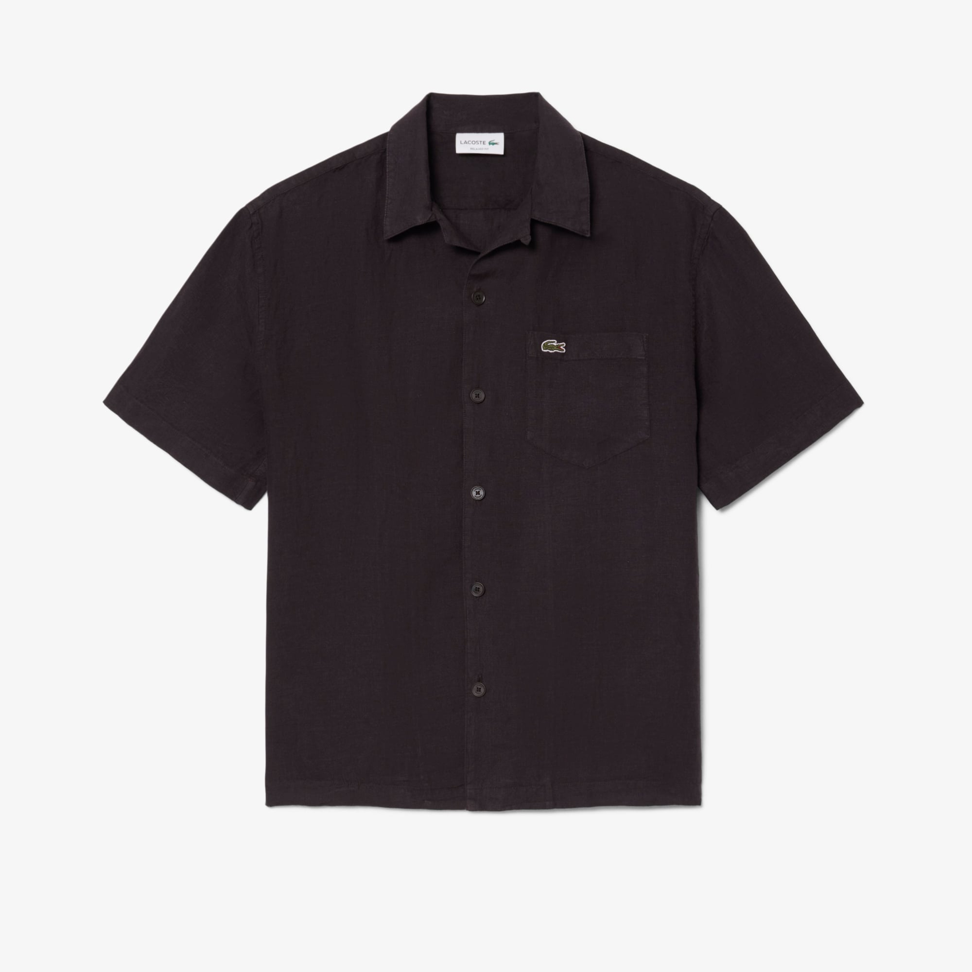 Lacoste Erkek Relaxed Fit Kısa Kollu Koyu Kahverengi Gömlek görsel 5