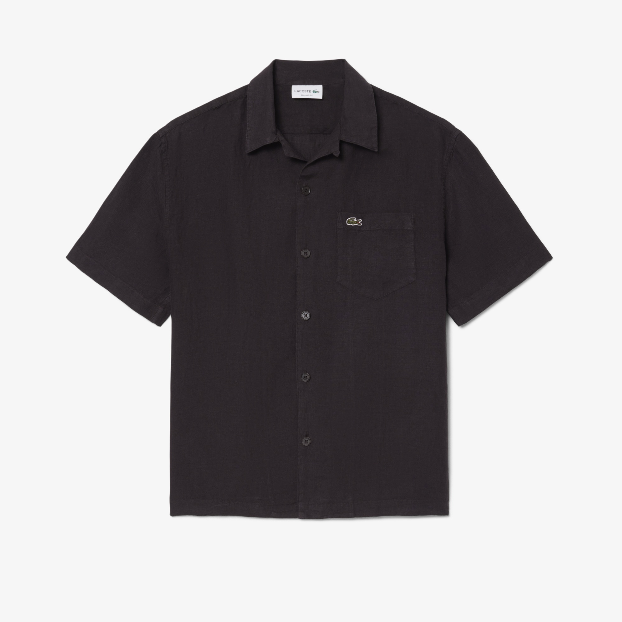 Erkek Relaxed Fit Kısa Kollu Koyu Kahverengi Gömlek