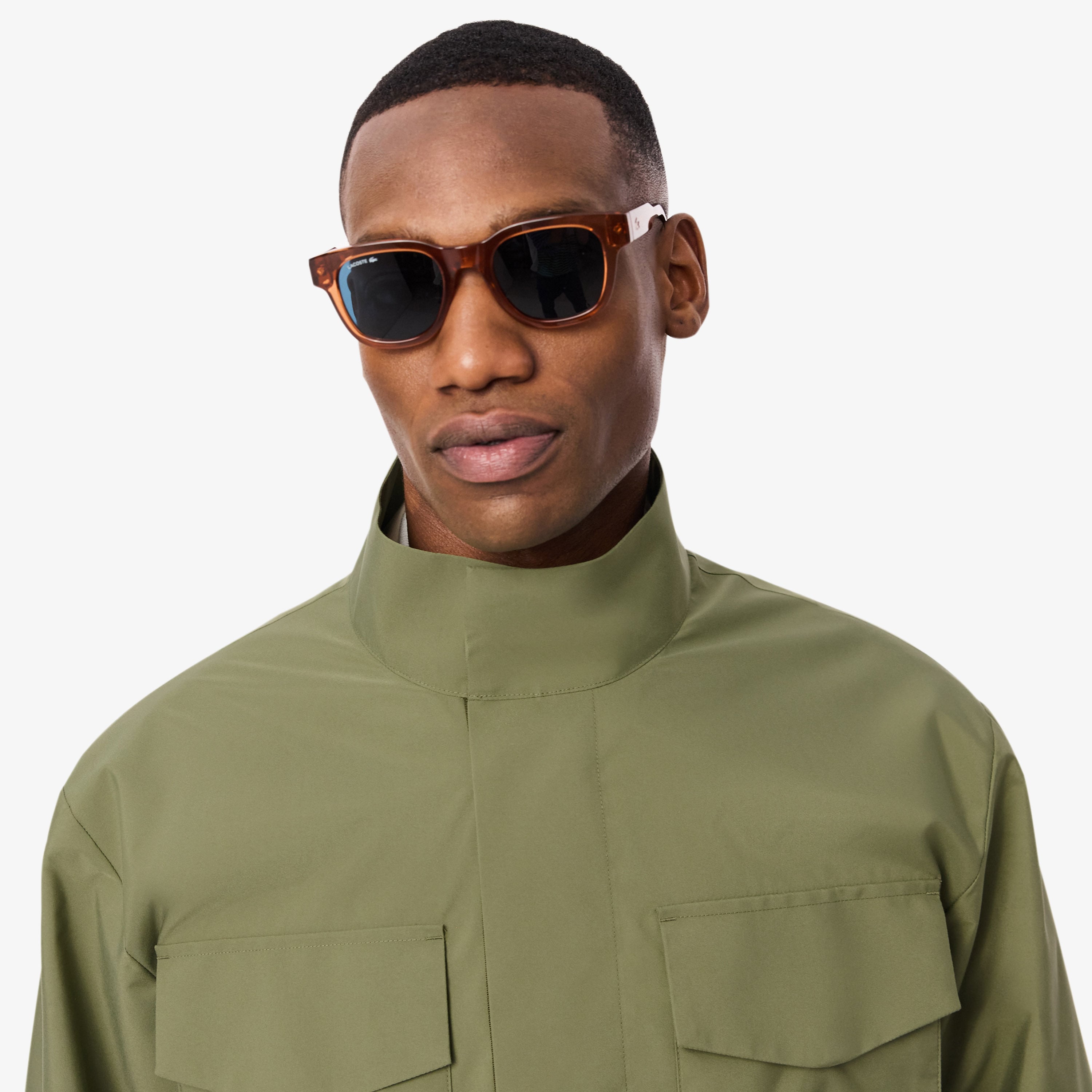 Lacoste Erkek Dik Yaka Yeşil Ceket görsel 2