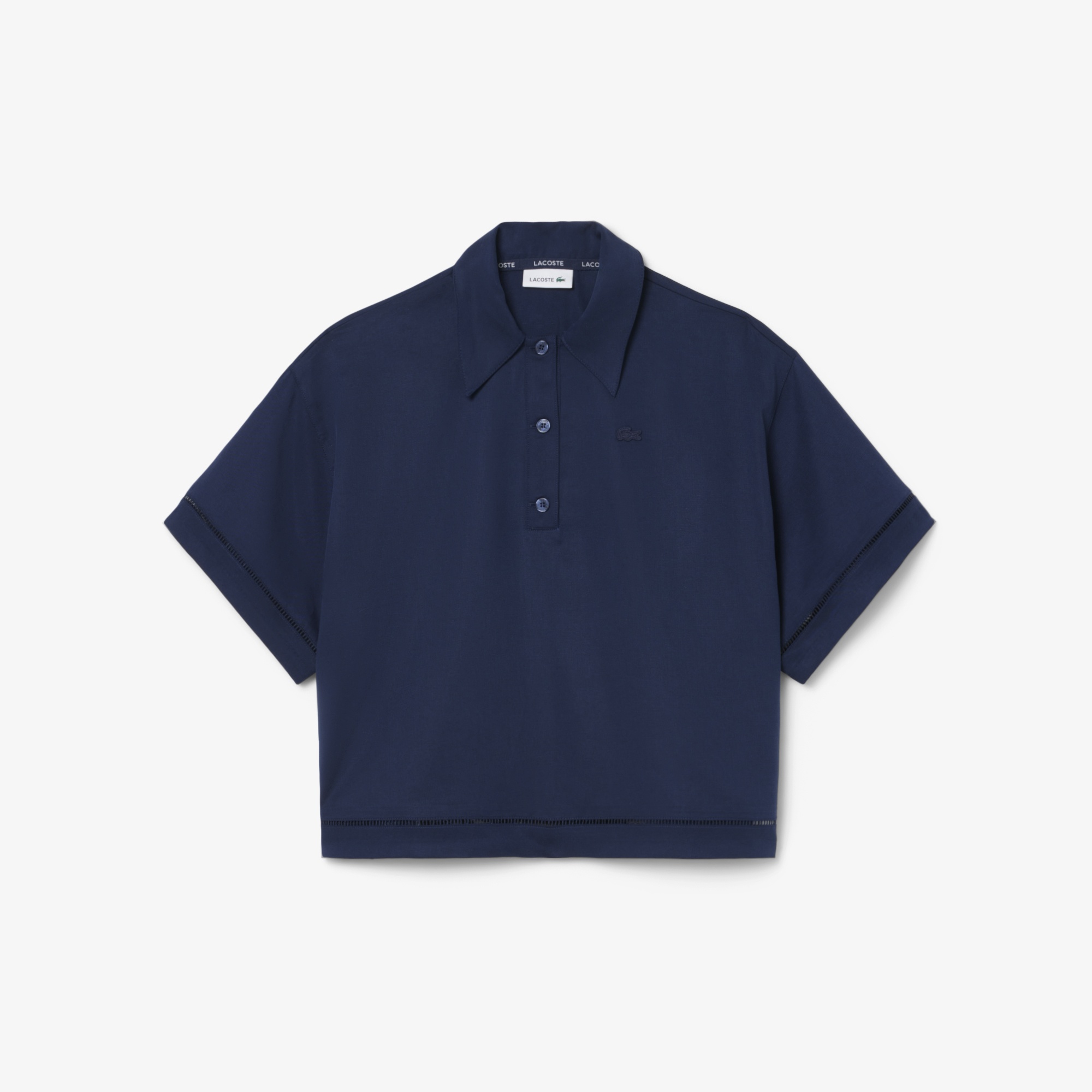 Kadın Oversize Fit Truvakar Kollu Lacivert Polo