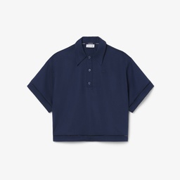 Kadın Oversize Fit Truvakar Kollu Lacivert Polo Lacivert