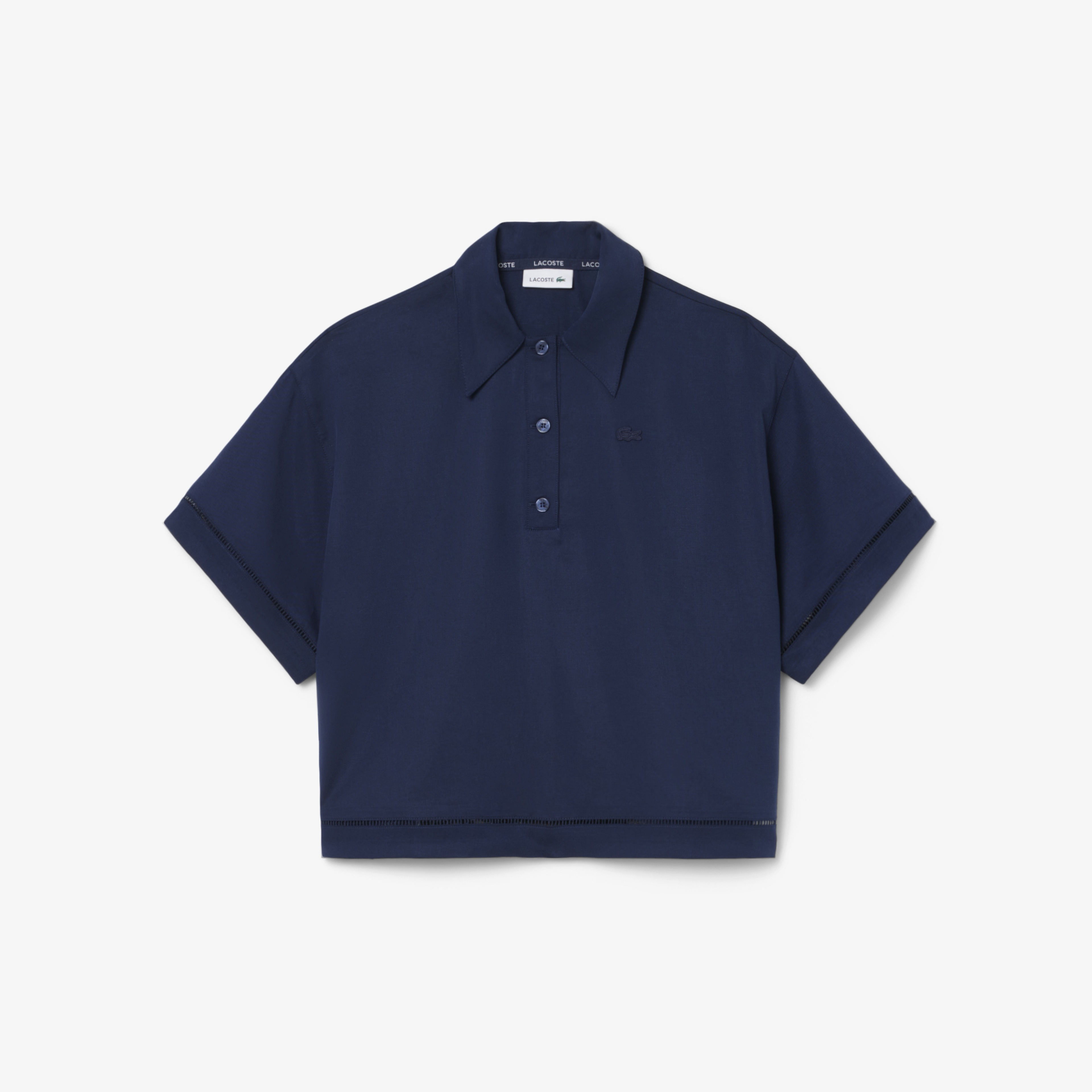 Kadın Oversize Fit Truvakar Kollu Lacivert Polo