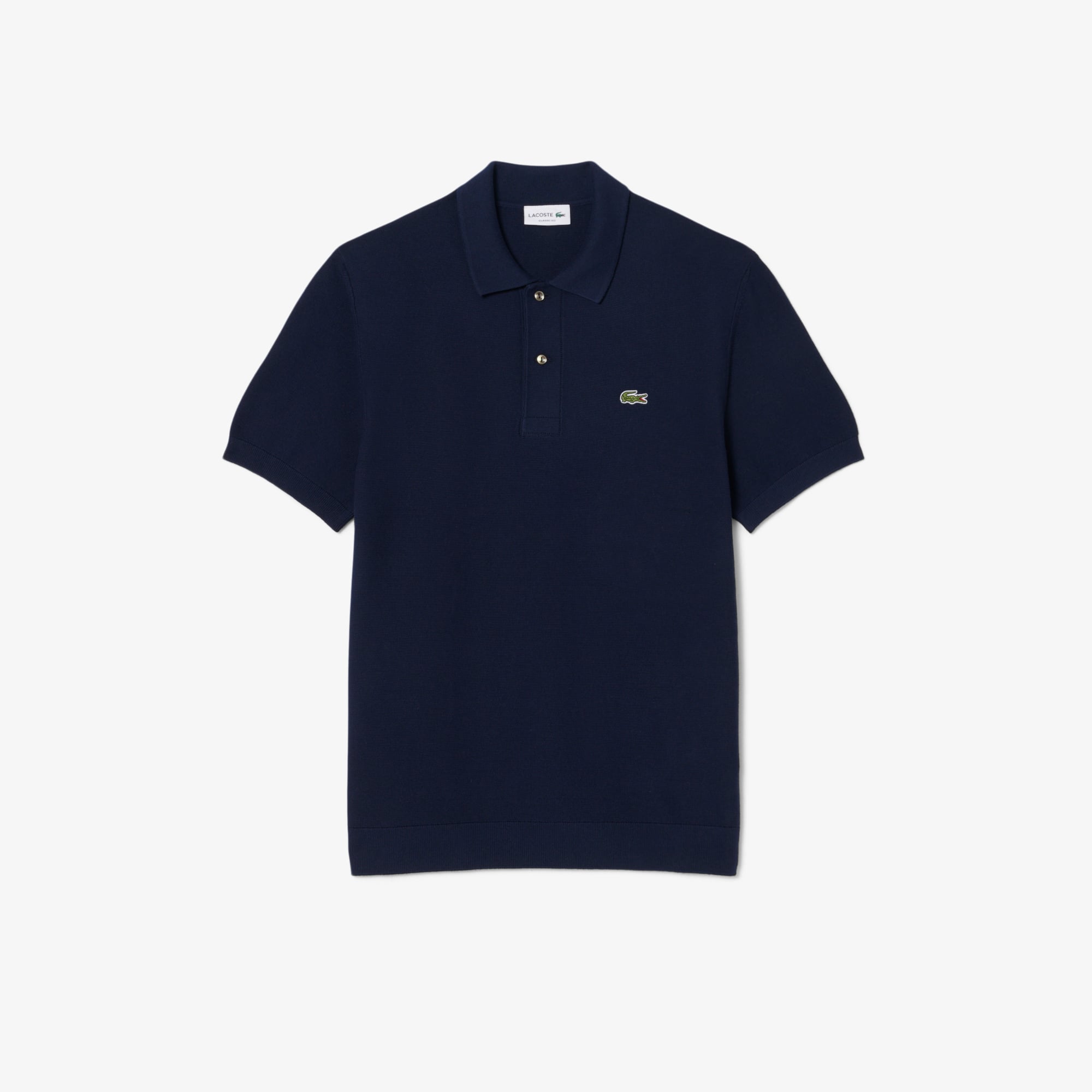 Lacoste Erkek Classic Fit Kısa Kollu Polo Yaka Lacivert Triko görsel 4