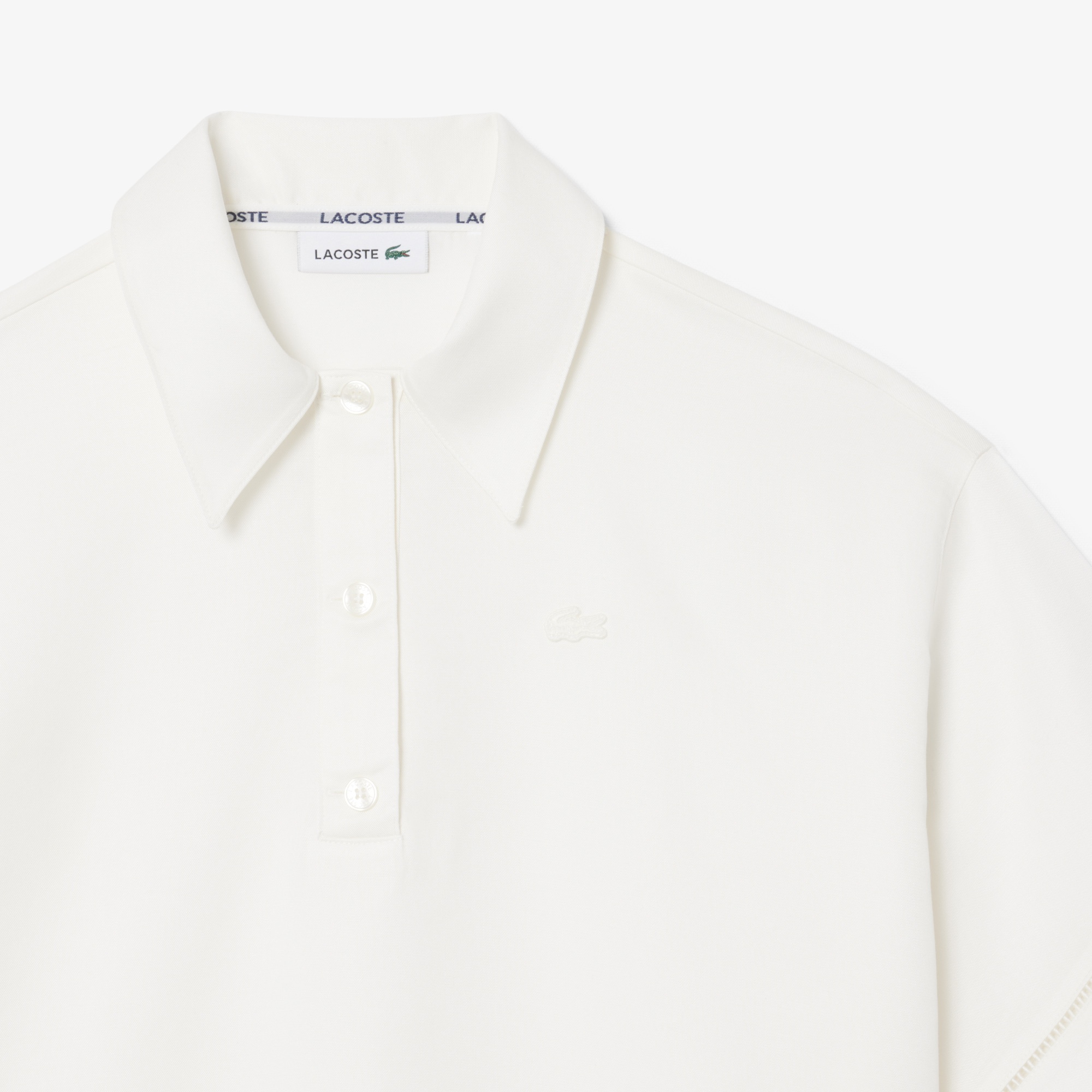 Kadın Oversize Fit Truvakar Kollu Beyaz Polo