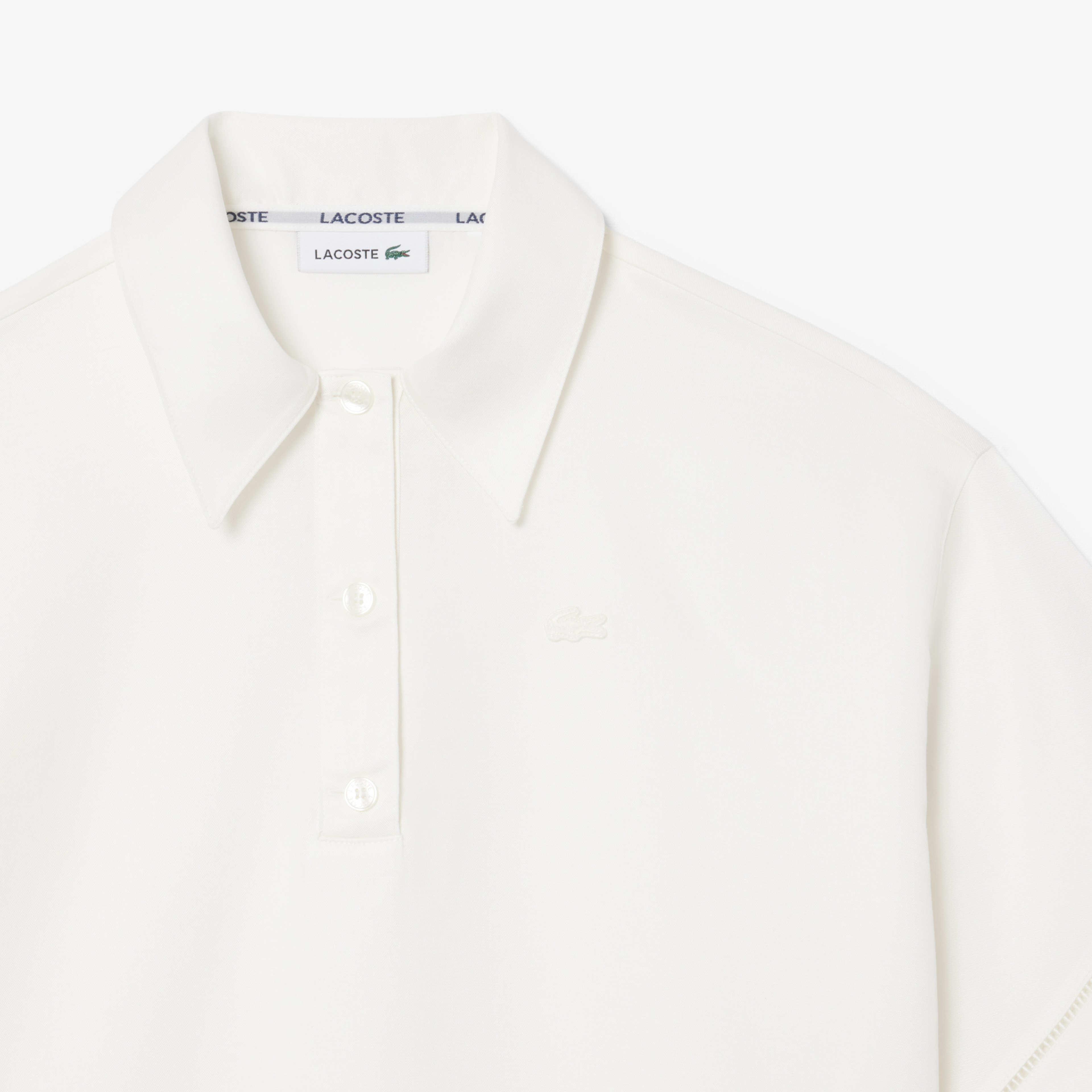 Kadın Oversize Fit Truvakar Kollu Beyaz Polo Kadın Oversize Fit Truvakar Kollu Beyaz Polo