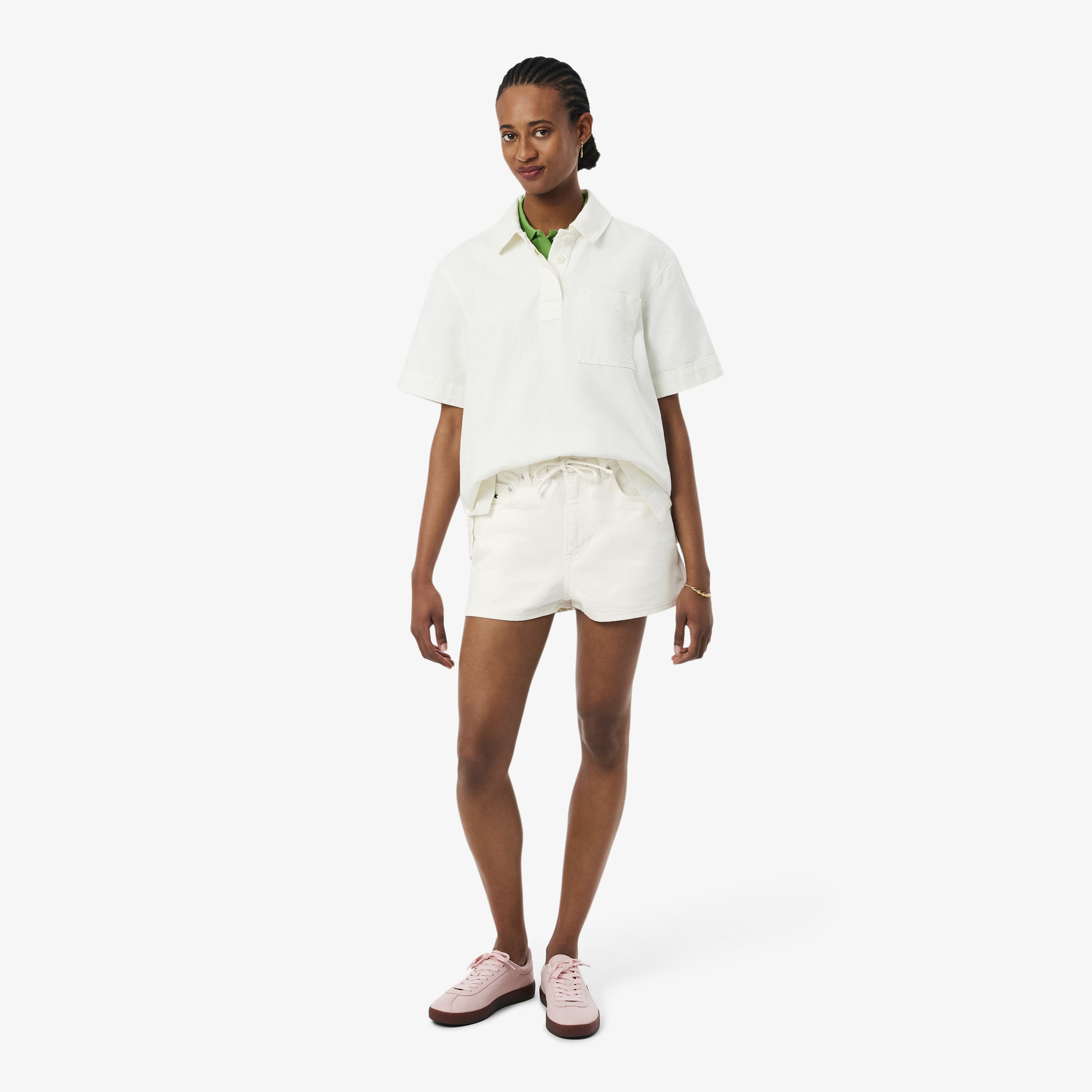 Kadın Wide Leg Denim Beyaz Şort Kadın Wide Leg Denim Beyaz Şort